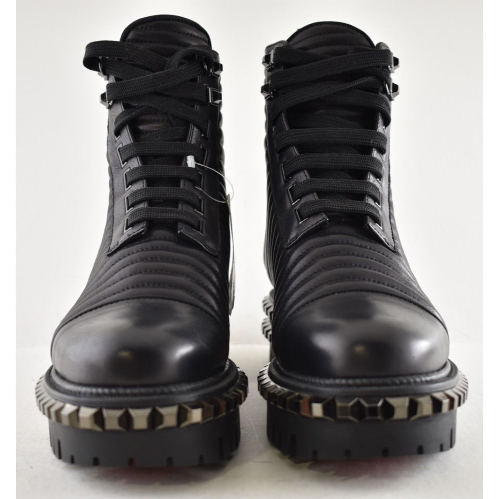 Christian Louboutin Christian Louboutin Yetota Flat Calf Leather Black Spike Size US 6.5 / IT 36.5 - 5 Thumbnail