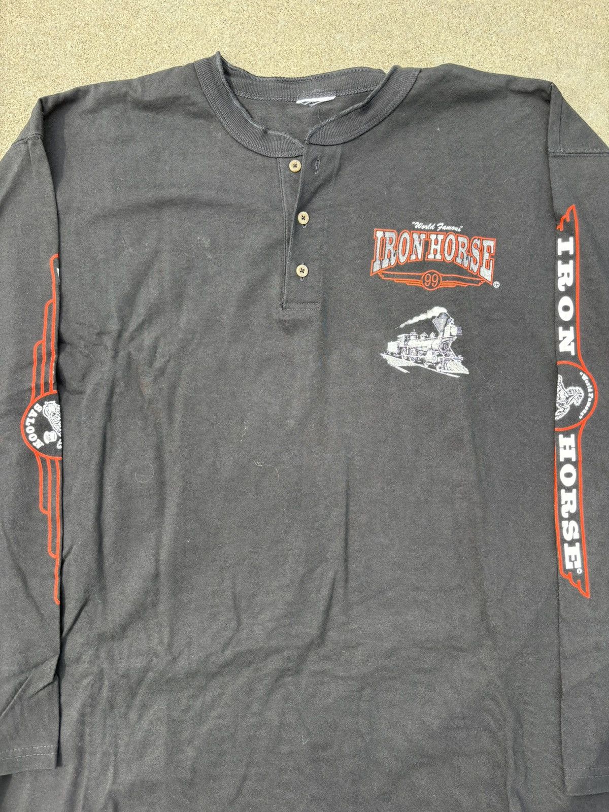 Vintage Vintage 1999 Iron Horse Saloon Biker LS Henley Shirt Size US XXL / EU 58 / 5 - 5 Thumbnail