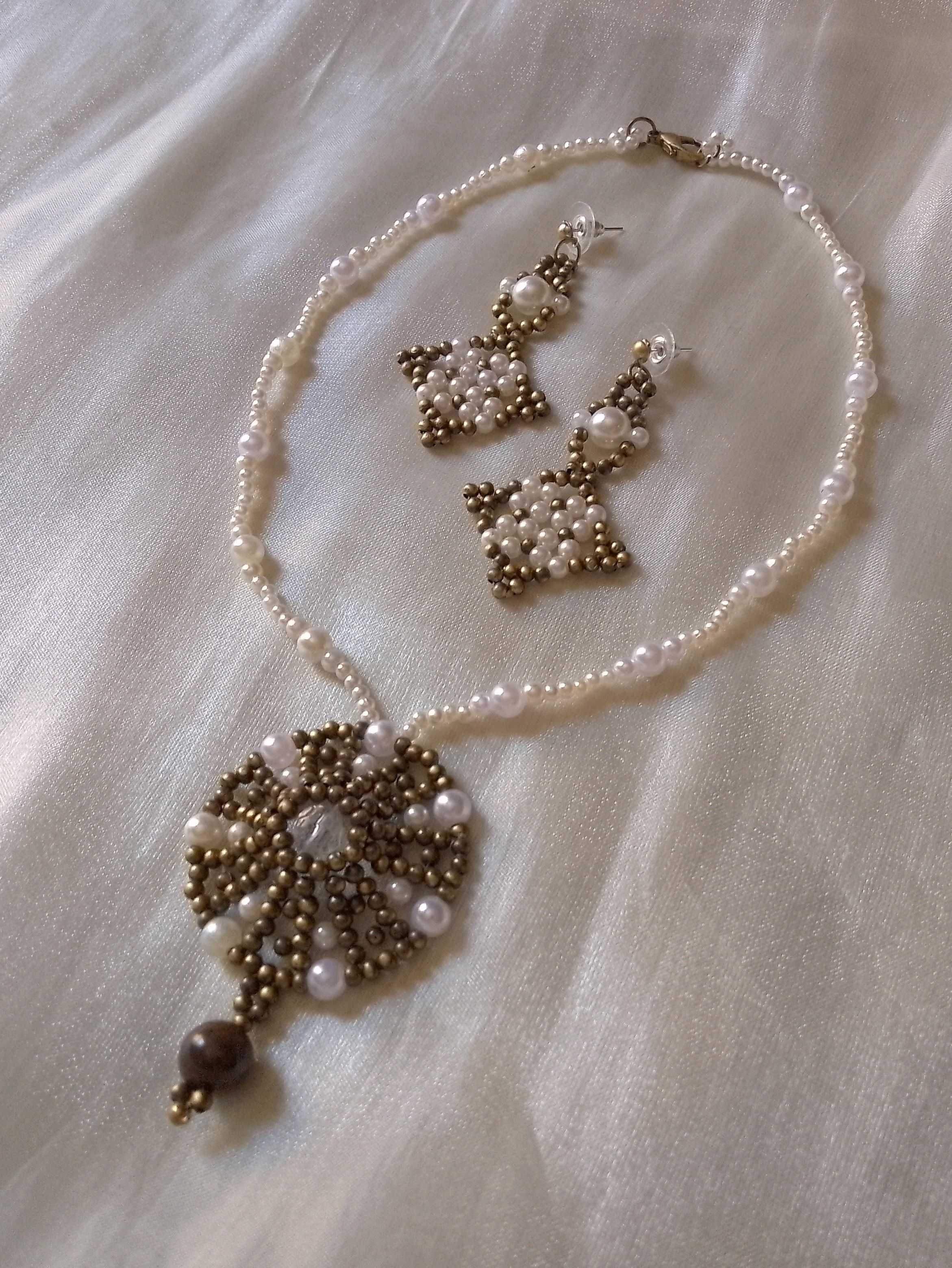 Handmade Necklace Vintage Pendant Earrings Antique Materials Recycled Size ONE SIZE - 10 Thumbnail