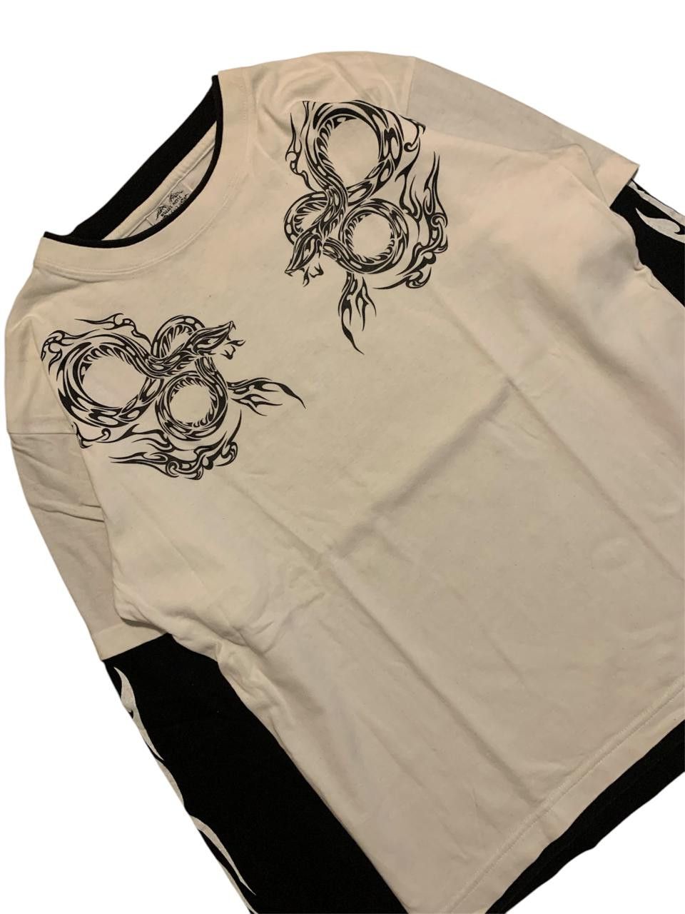 Beauty Beast × If Six Was Nine × Le Grande Bleu (L.G.B.) 2000s Buccet Noise - japanese poem long sleeve double layer Size US M / EU 48-50 / 2 - 4 Thumbnail