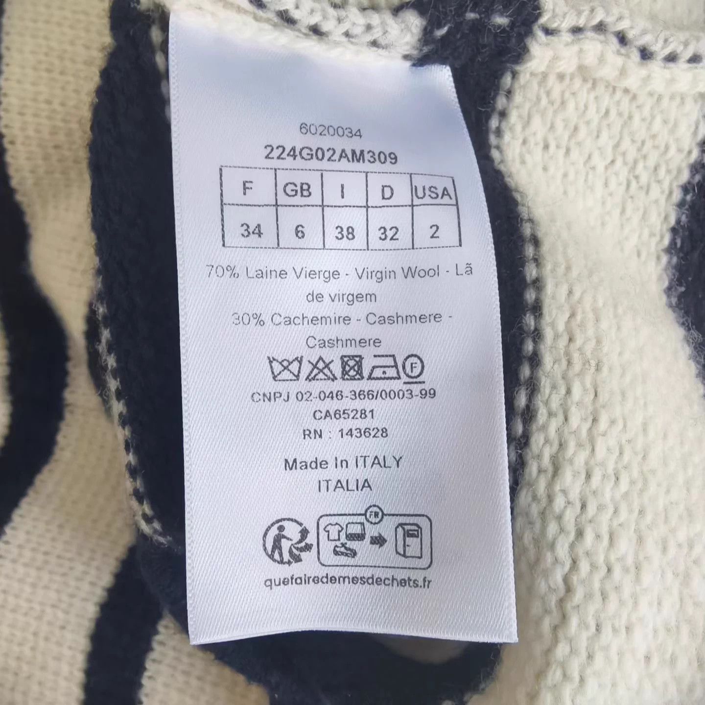 Dior DIOR D-Stripes wool knit cardigan women's Size XS / US 0-2 / IT 36-38 - 4 Thumbnail
