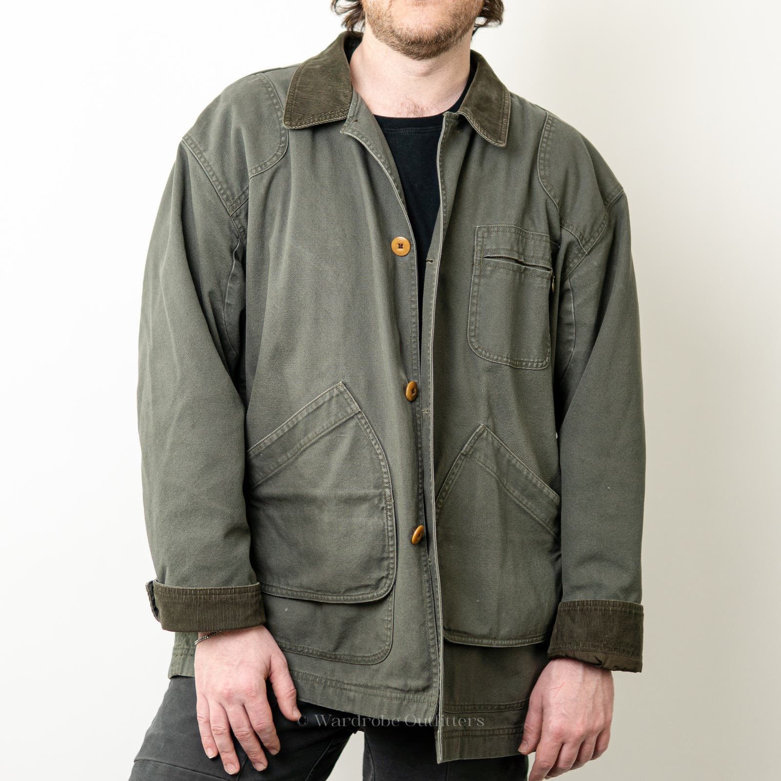 image of L L Bean Vintage 90's L.l. Bean Canvas Forest Green Barn Jacket - Xl, Men's