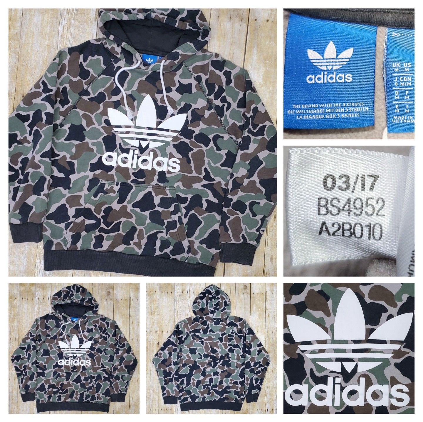 Adidas Streetwear adidas Originals Camo Hoodie Big Trefoil Logo BS4952 EUC Grailed