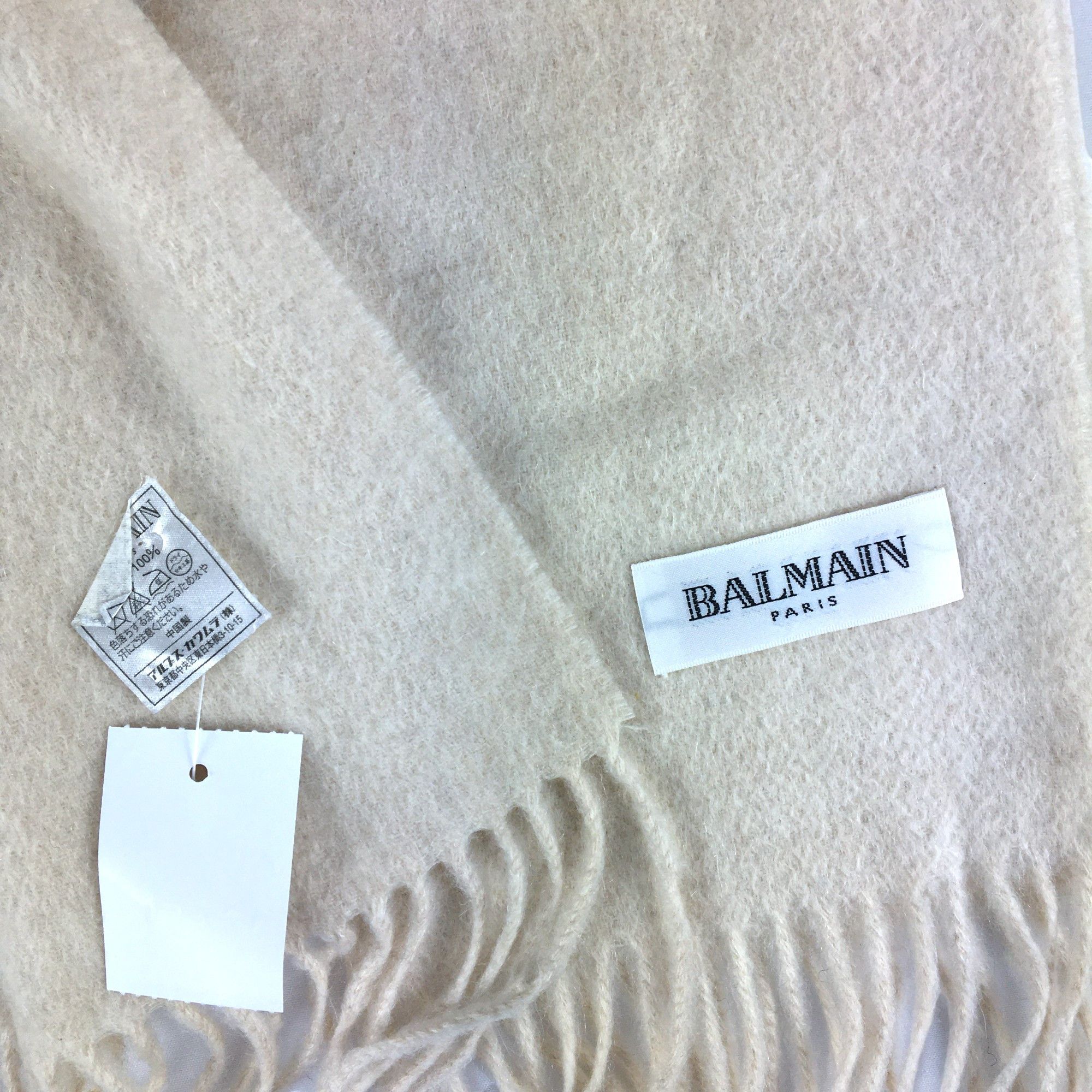 Japanese Brand Vintage Balmain Scarf Fringe Winter Christmas Wool Scarves Size ONE SIZE - 3 Thumbnail