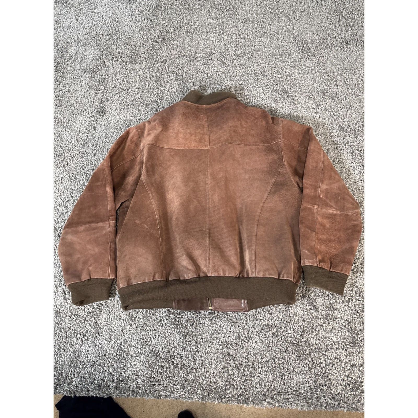 Industrie VINTAGE Pacific Industries Suede Leather Jacket Bomber Mens M Brown Distressed Leather Lining Zip Sleeve Wear Size US M / EU 48-50 / 2 - 5 Thumbnail