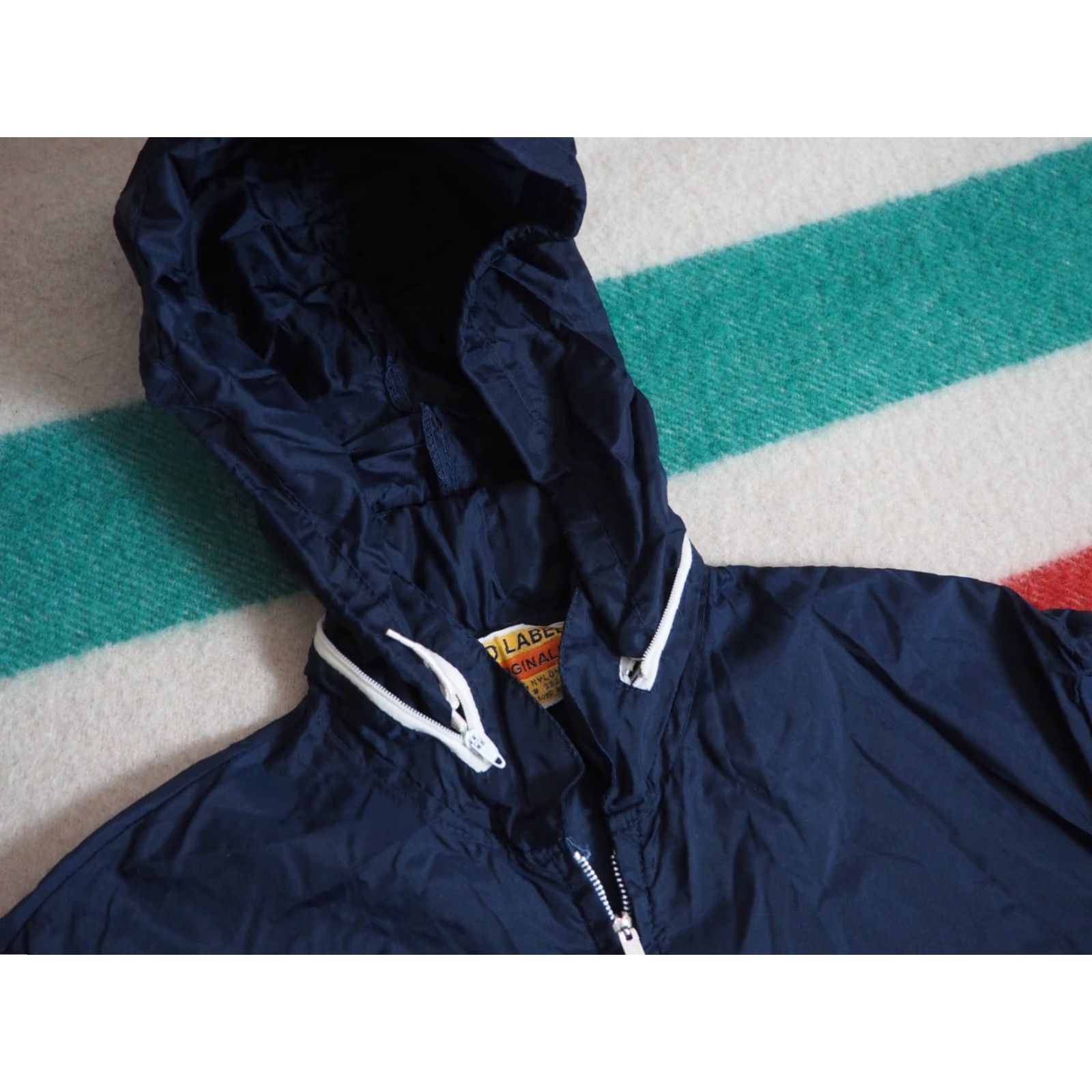 Vintage VINTAGE Gold Label Navy Blue Full Zip Hippy Nylon Windbreaker Jacket M Size US M / EU 48-50 / 2 - 5 Thumbnail