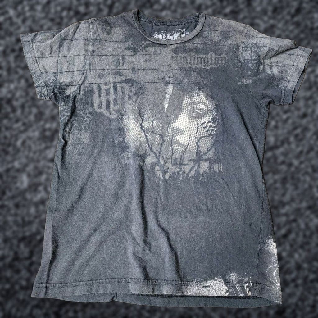 Affliction Vintage Hart & Huntington Y2K Mens M T-Shirt Gray 90s Cyber Goth Skater Streetwear Size US M / EU 48-50 / 2 - 1 Thumbnail