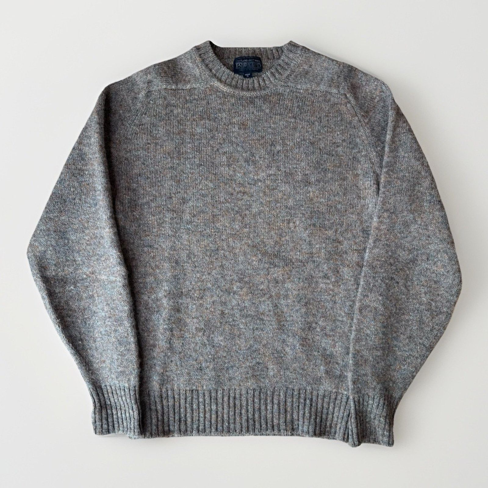 Lands' End Vintage Lands Row Cable Knit Wool Sweater M Brown Shetland Size US M / EU 48-50 / 2 - 1 Thumbnail