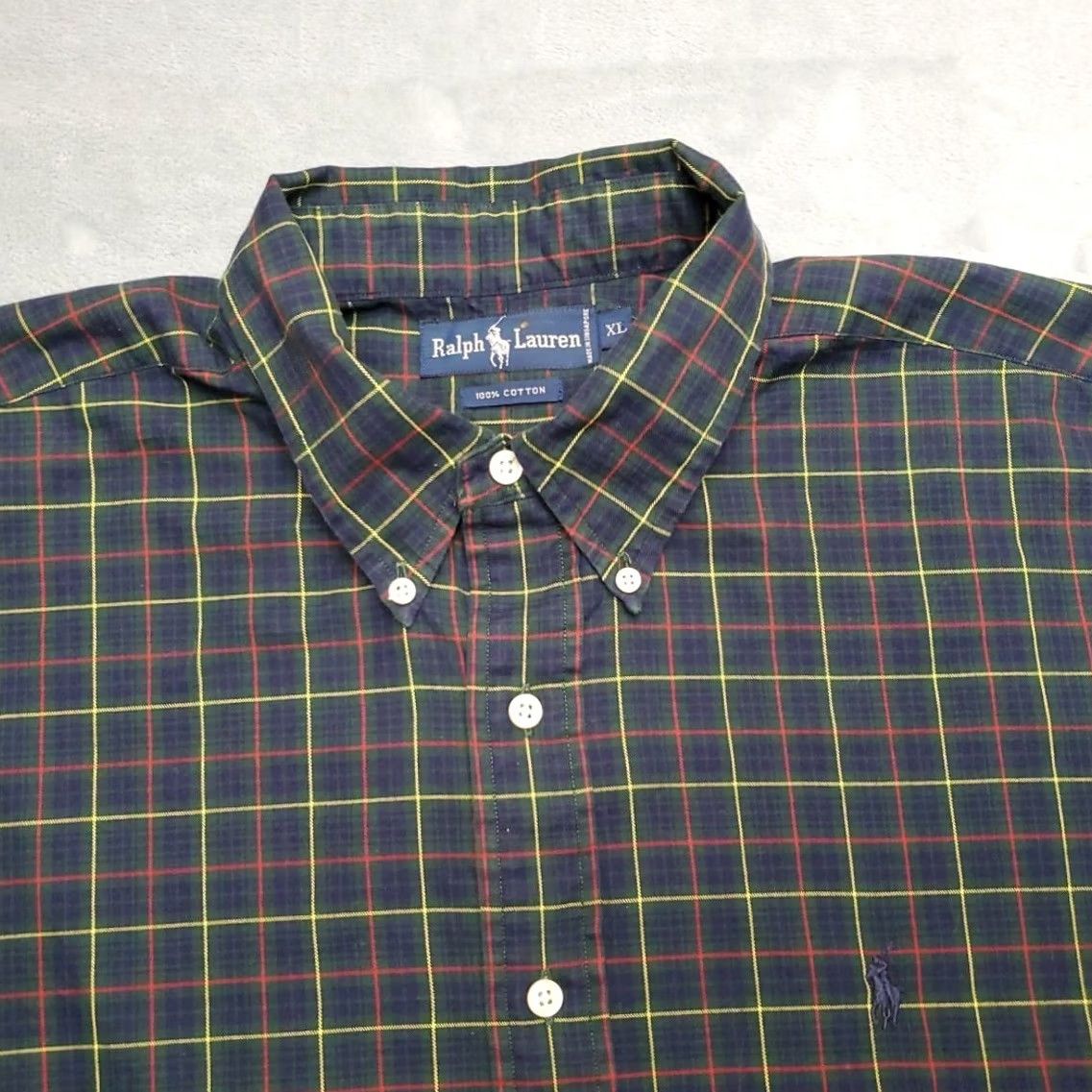 Polo Ralph Lauren Ralph Lauren Shirt Mens XL Blue Plaid 100% Cotton Long Sleeve Classic Button-Up Collared Size US XL / EU 56 / 4 - 3 Thumbnail