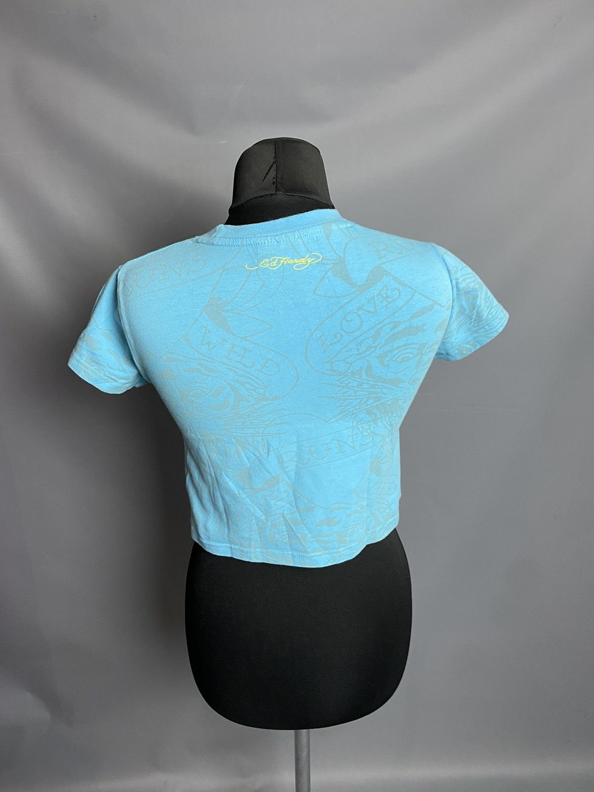 Ed Hardy Ed Hardy Cropped T-Shirt Blue Graphic Skull Animal Size M Size M / US 6-8 / IT 42-44 - 9 Thumbnail