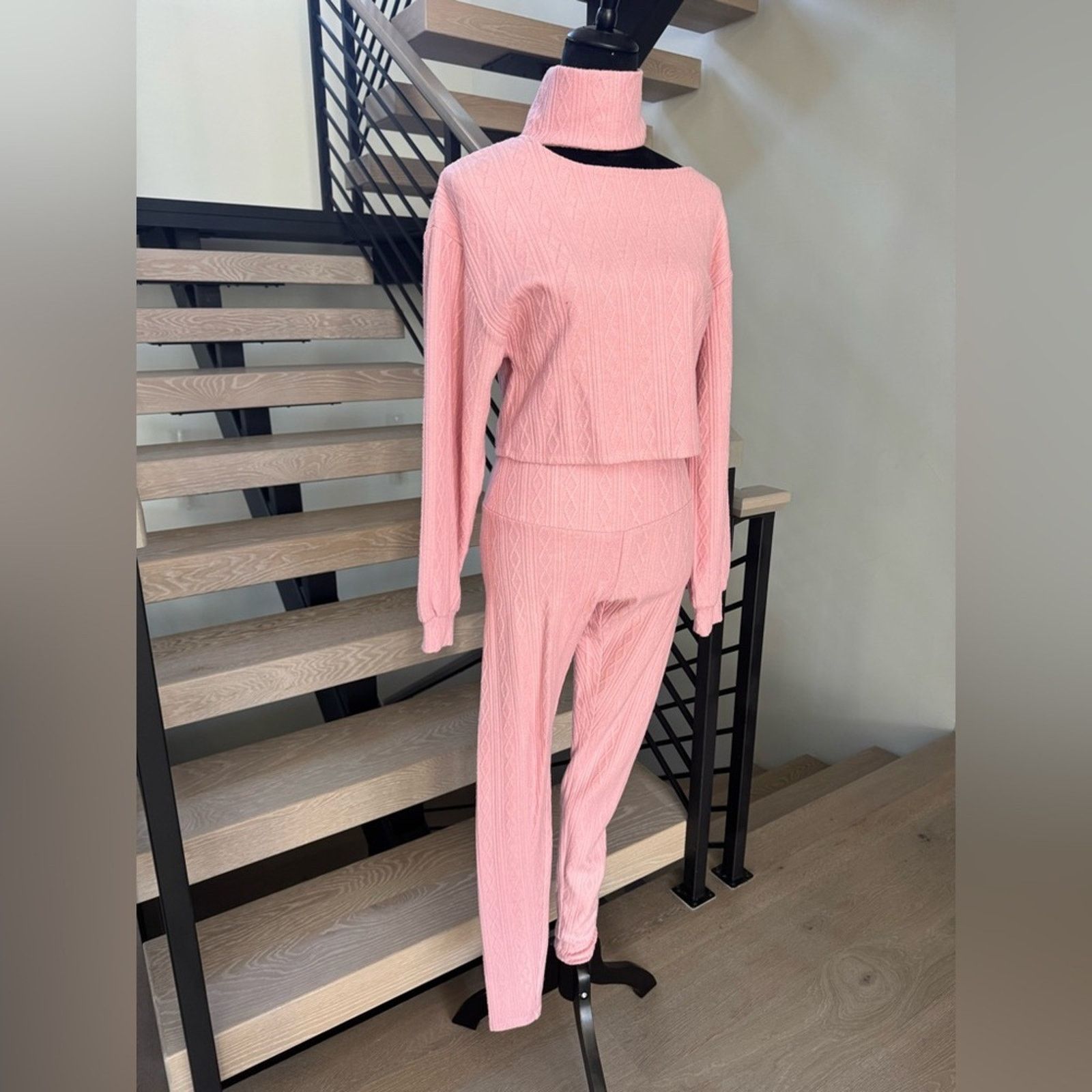 Other Chic Pink Women's Cowl Neck Sweater and tights size S/M Size S / US 4 / IT 40 - 2 Thumbnail