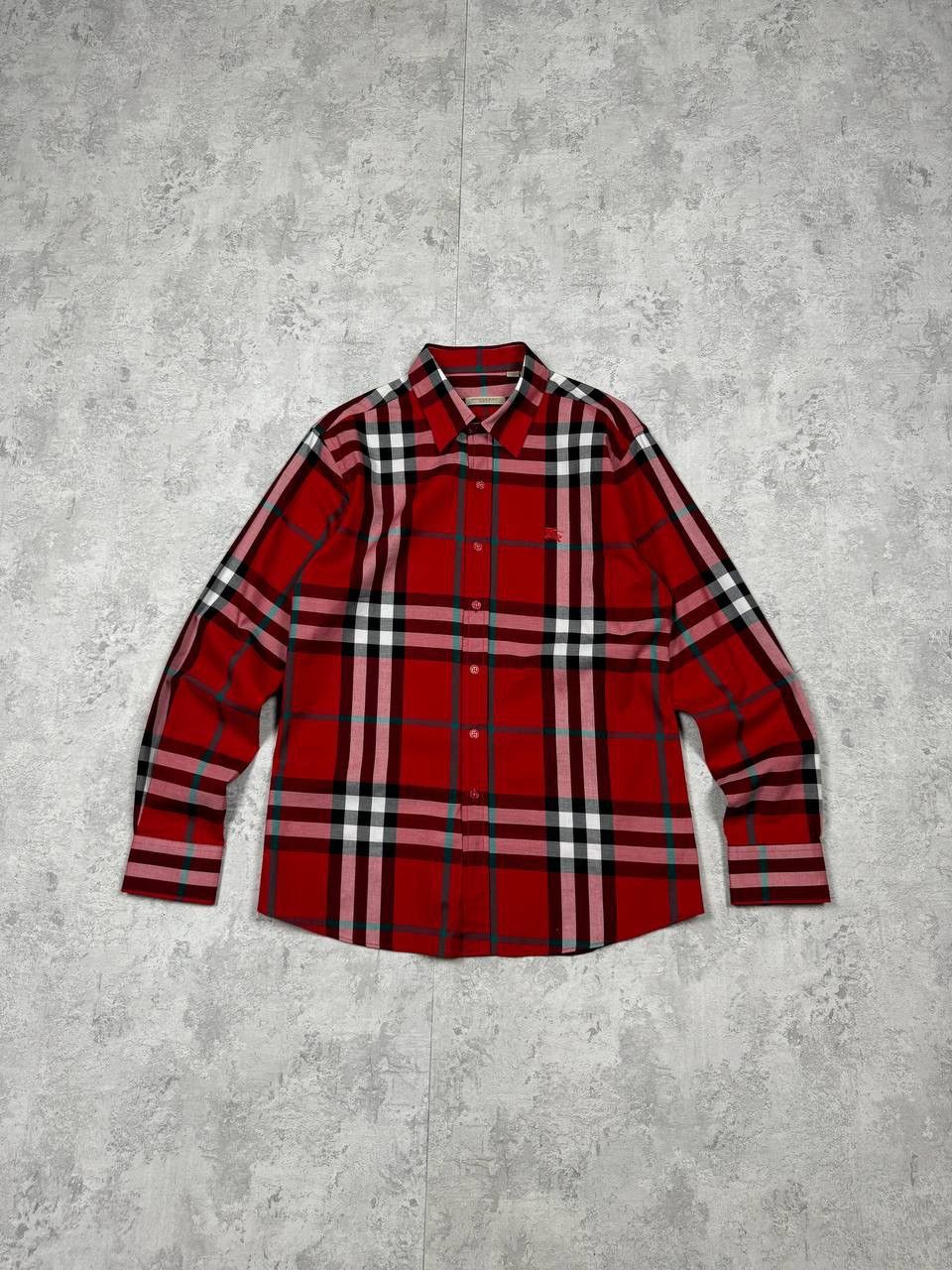 Luxury BURBERRY BRIT Red Cotton Nova Check Shirt Size L