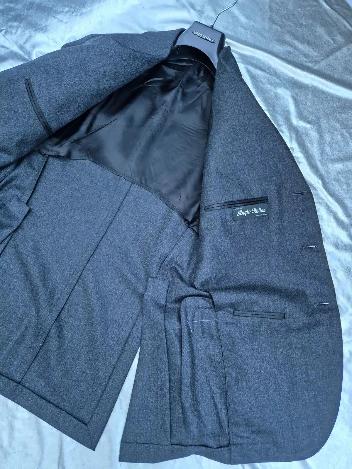 Anglo-Italian Anglo Italian BLAZER (EU 46) / (US 36) grey 100% wool BNWOT Size 36R - 9 Thumbnail