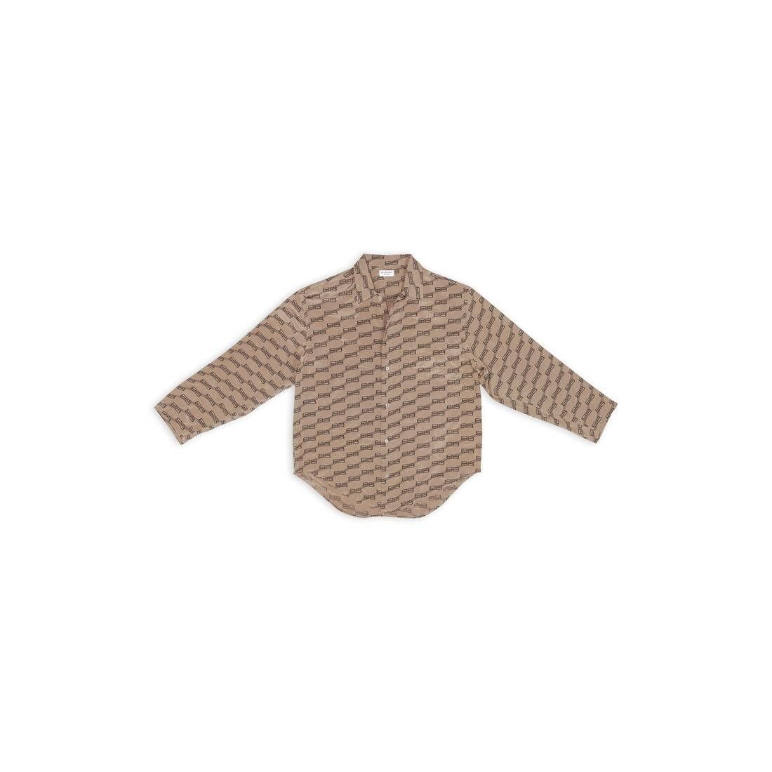 Balenciaga o1mt1gz0325 BB Monogram Minimal Shirt in Beige/Brown Size XS / US 0-2 / IT 36-38 - 1 Thumbnail
