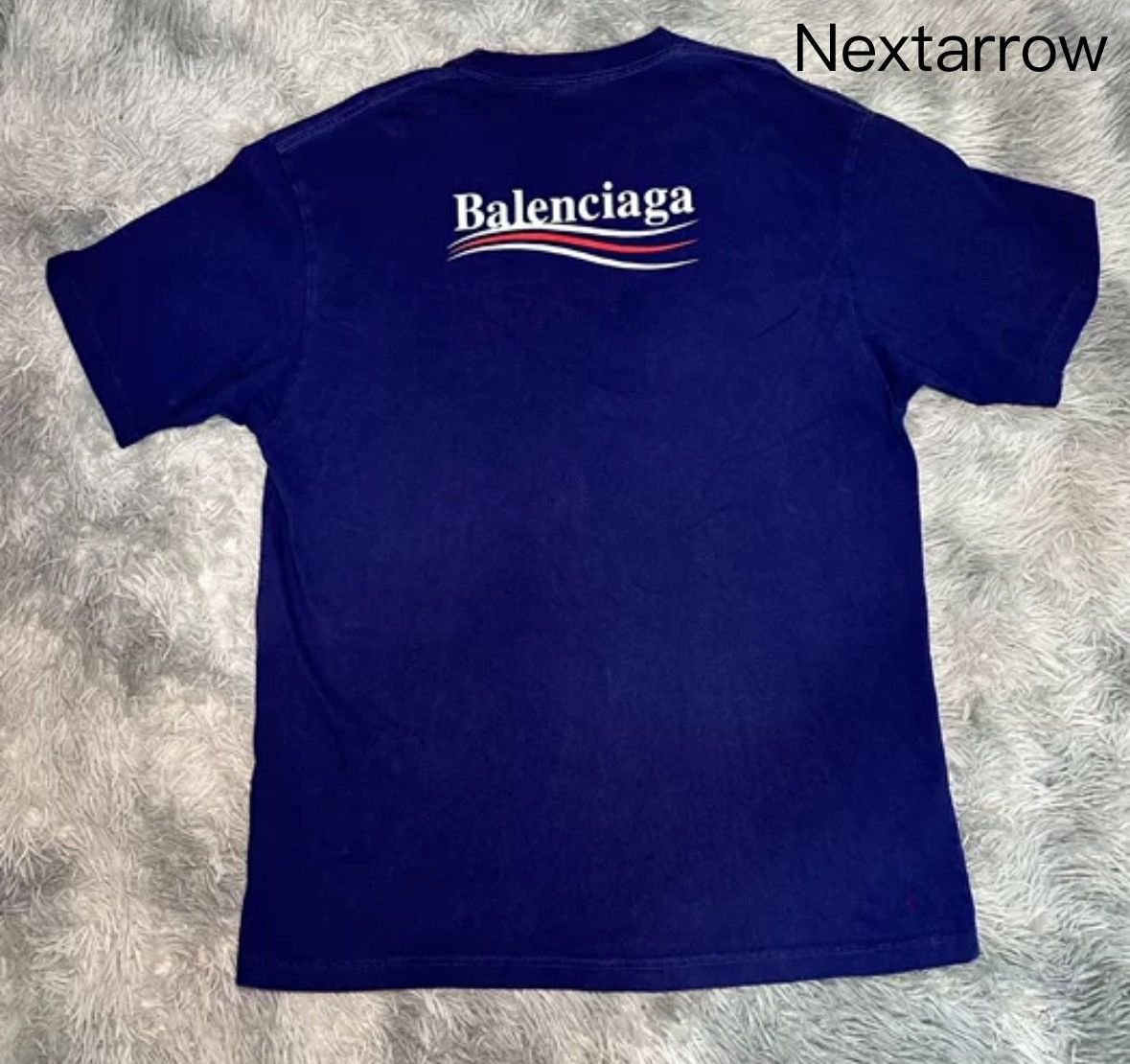 Balenciaga Balenciaga Blue Cola Wave Letter Logo Short Sleeve Size US M / EU 48-50 / 2 - 2 Thumbnail