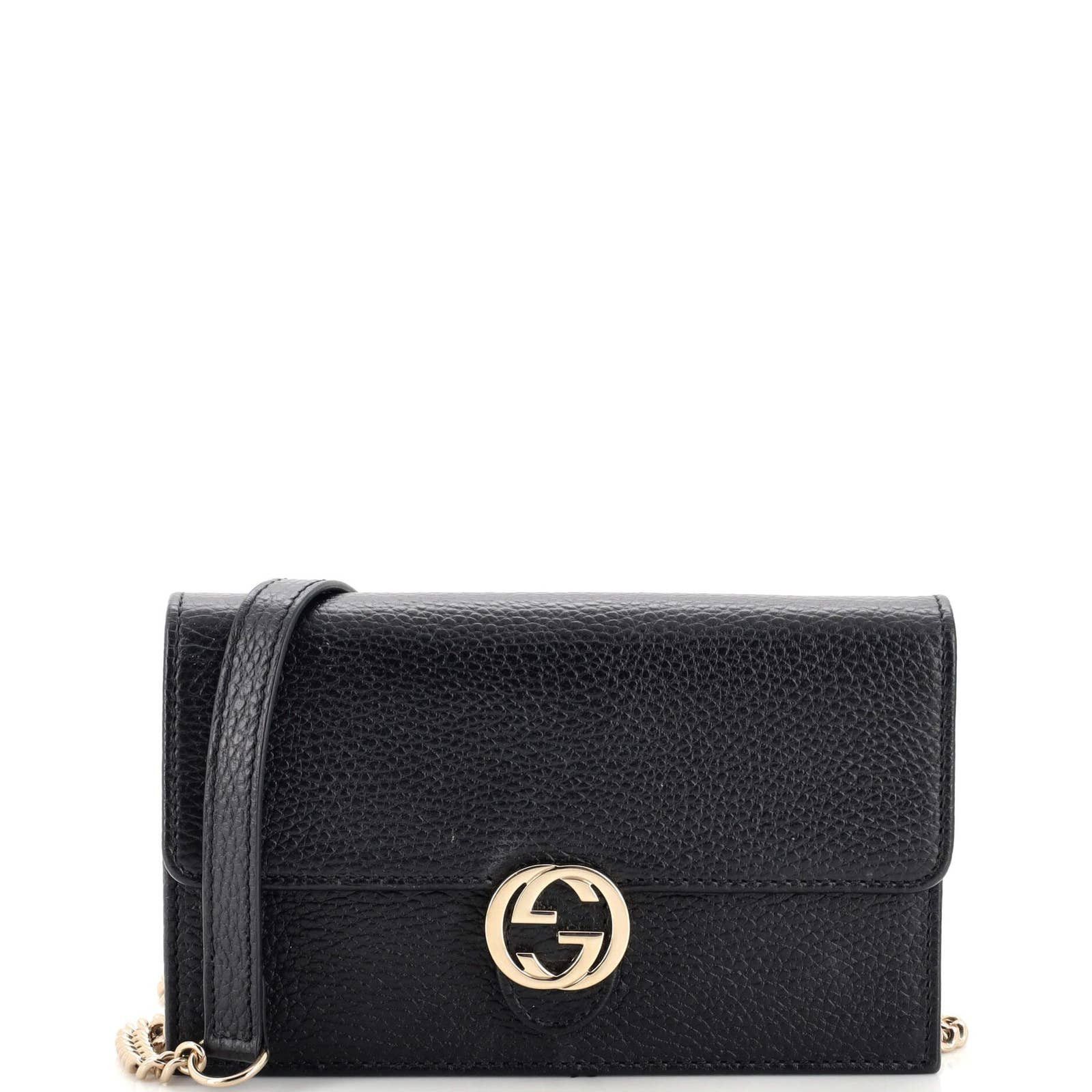 Gucci Interlocking Wallet on Chain Leather Grailed