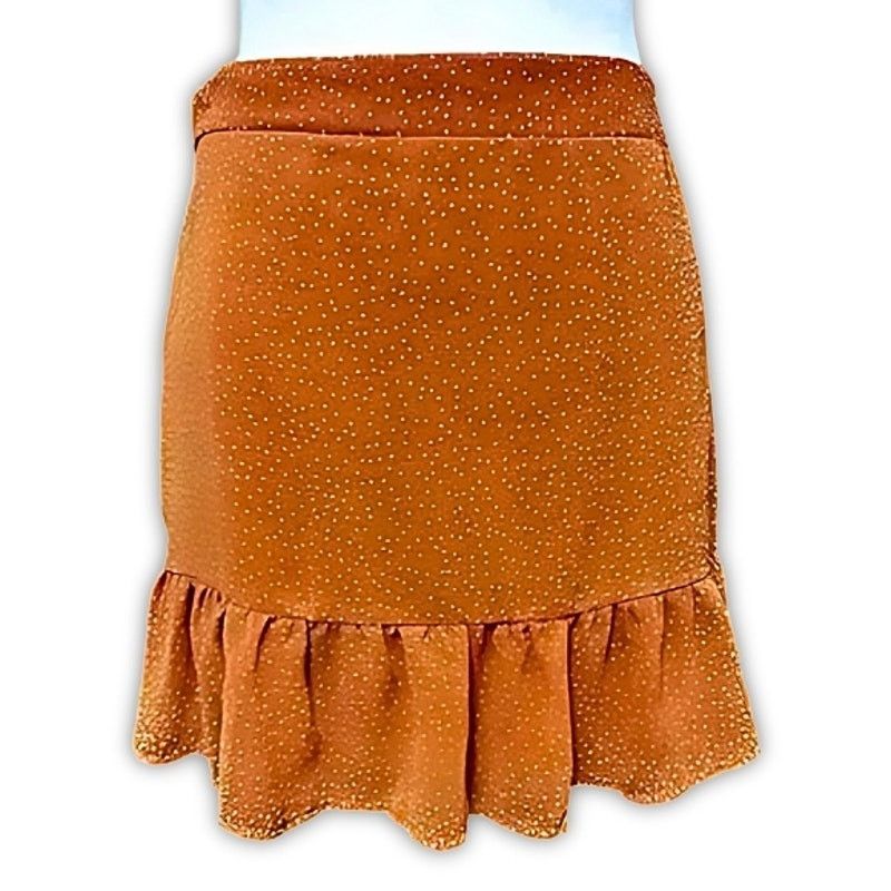 Cotton On Cotton On Mini Skirt Polka Dot Lined Flirty Ruffle Orange L Size 30" / US 8 / IT 44 - 1 Thumbnail