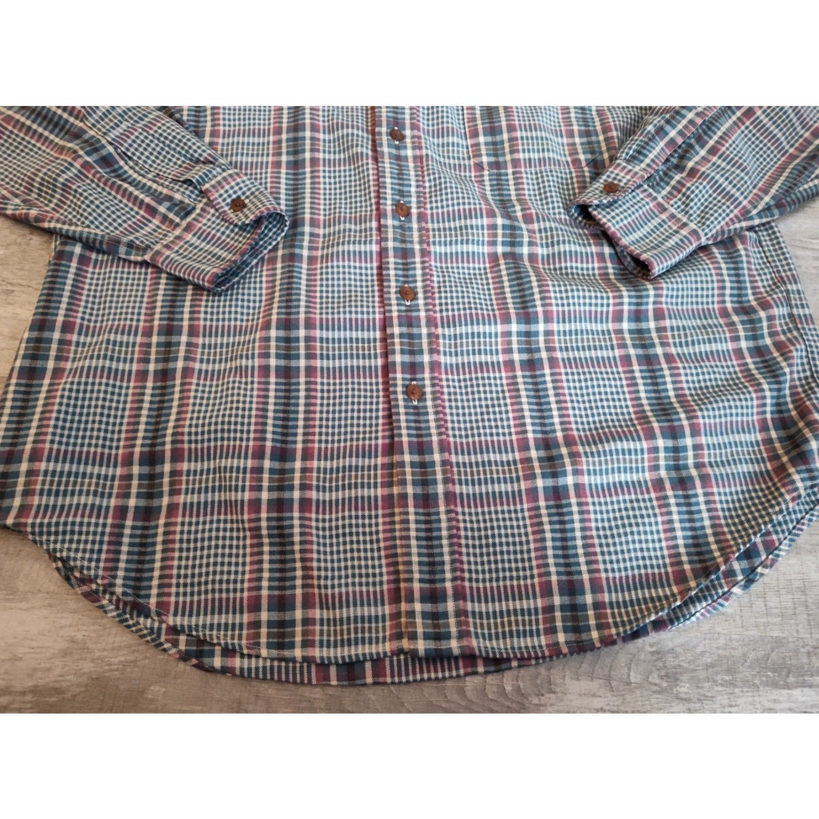 Vintage Vintage LL Bean Mens Long Sleeve Button Up Shirt Checkered Plaid Size US L / EU 52-54 / 3 - 2 Thumbnail