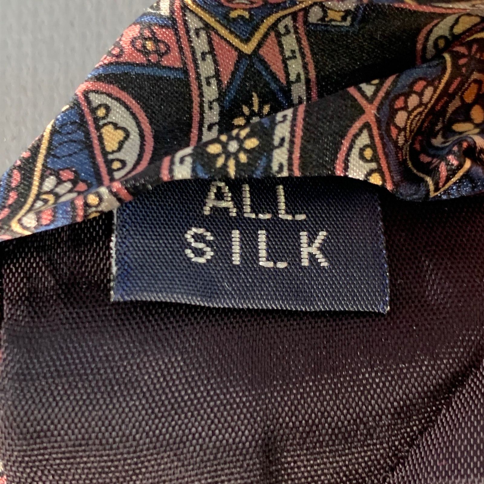 Dior CHRISTIAN DIOR Black Purple Abstract Silk Tie Size ONE SIZE - 5 Thumbnail