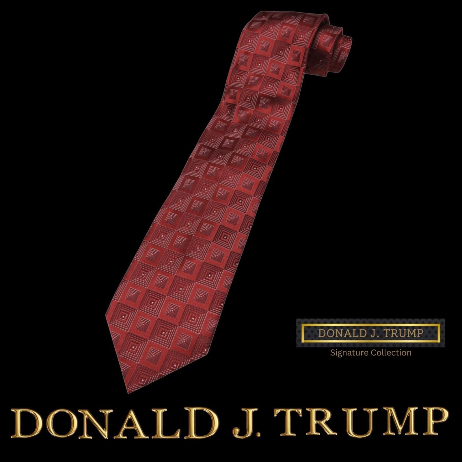 Designer Donald J. Trump Signature Collection Necktie Red Silk NEW Size ONE SIZE - 1 Thumbnail