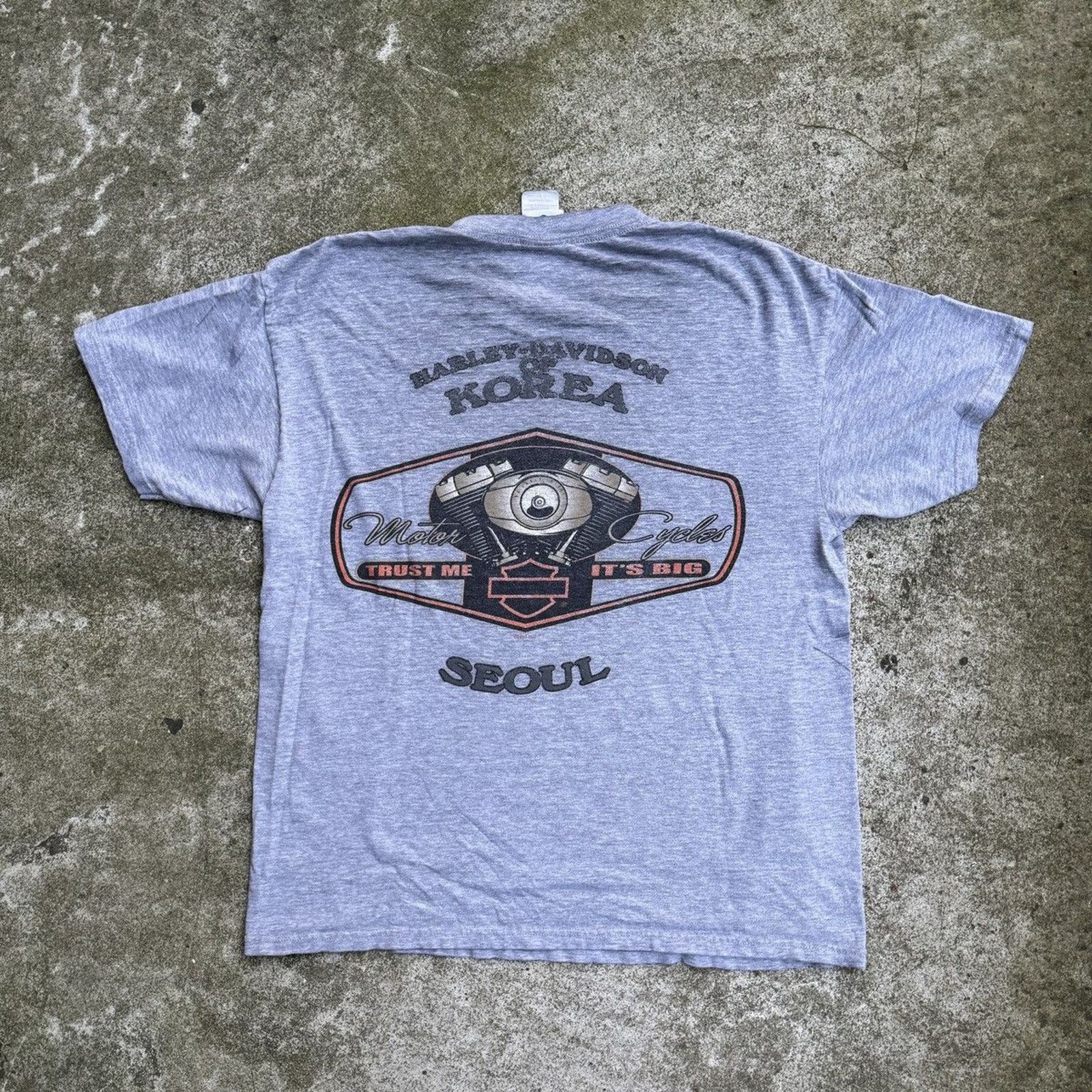 Harley Davidson Vintage Harley Davidson Thrashed Faded Spiderweb Tee Seoul Size US L / EU 52-54 / 3 - 2 Thumbnail