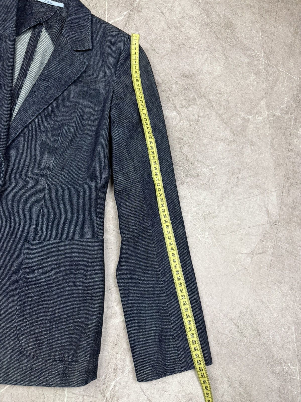 Malo Malo Italy Blue Cotton Denim Look Blazer Jacket Women's sz S Size S / US 4 / IT 40 - 11 Thumbnail