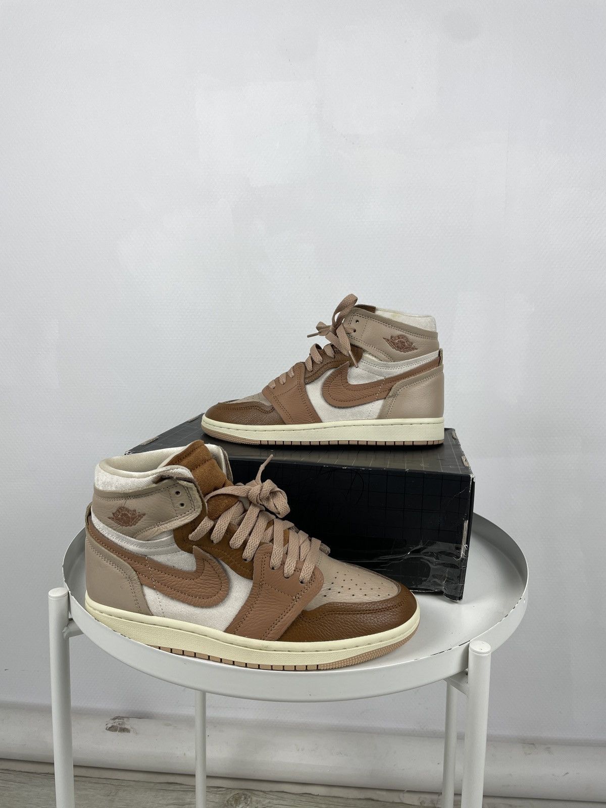 Nike NEW Air Jordan Leather 1 High Mm Legend Medium Brown Sneakers Shoes 39 Size US 5.5 / IT 35.5 - 3 Thumbnail