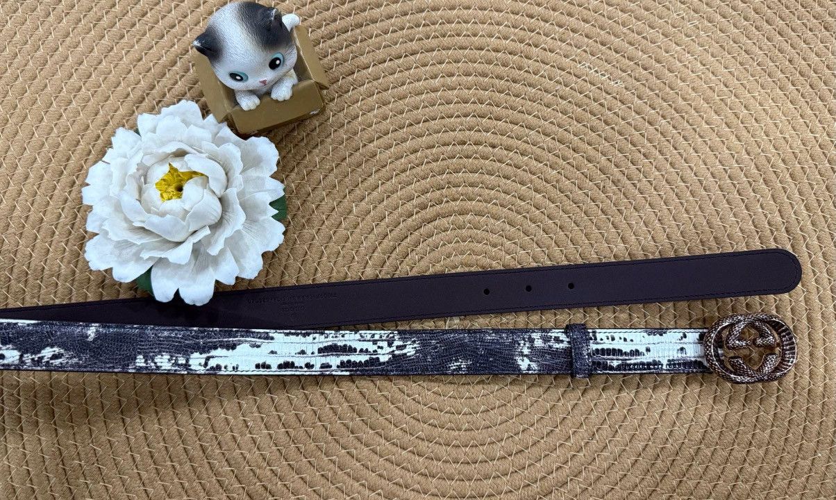 Gucci Skinny Embossed Leather Belt 85 Size ONE SIZE - 5 Thumbnail