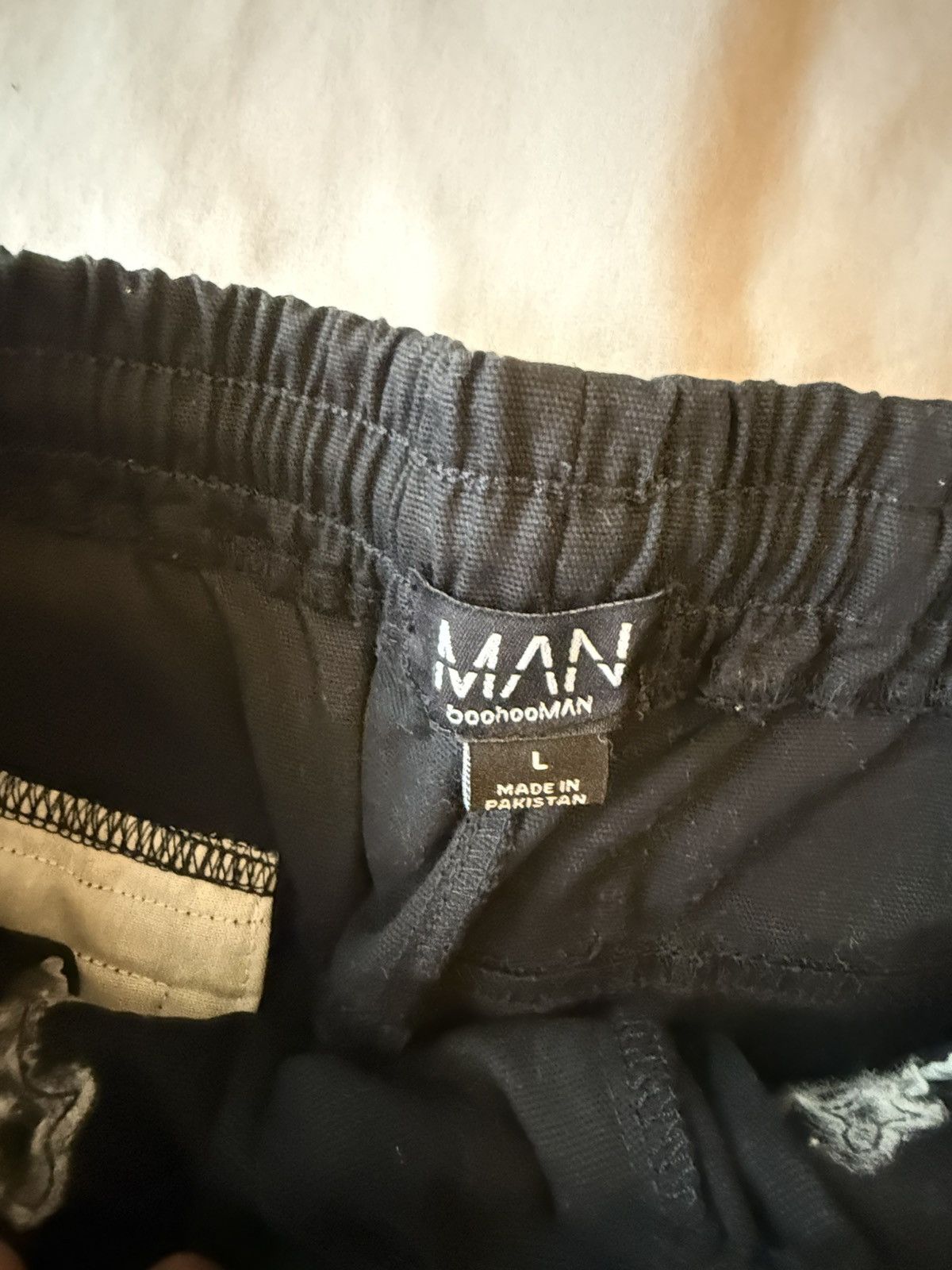 Boohoo BooHooMan Black Cross Stitched Shorts Size L Size US 36 / EU 52 - 2 Thumbnail