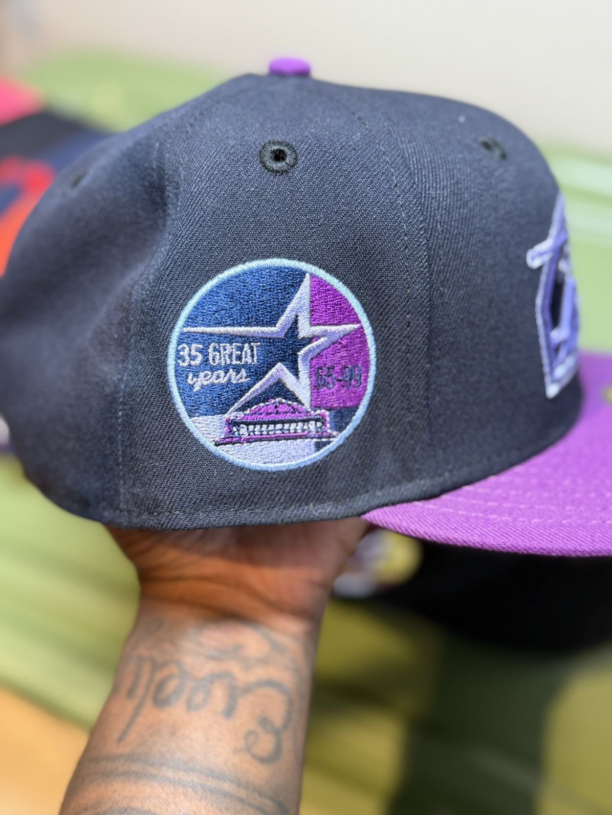 Hat Club × MyFitteds × New Era Hat Club Exclusive Grape Jelly Astros 7 5/8 Size ONE SIZE - 2 Thumbnail