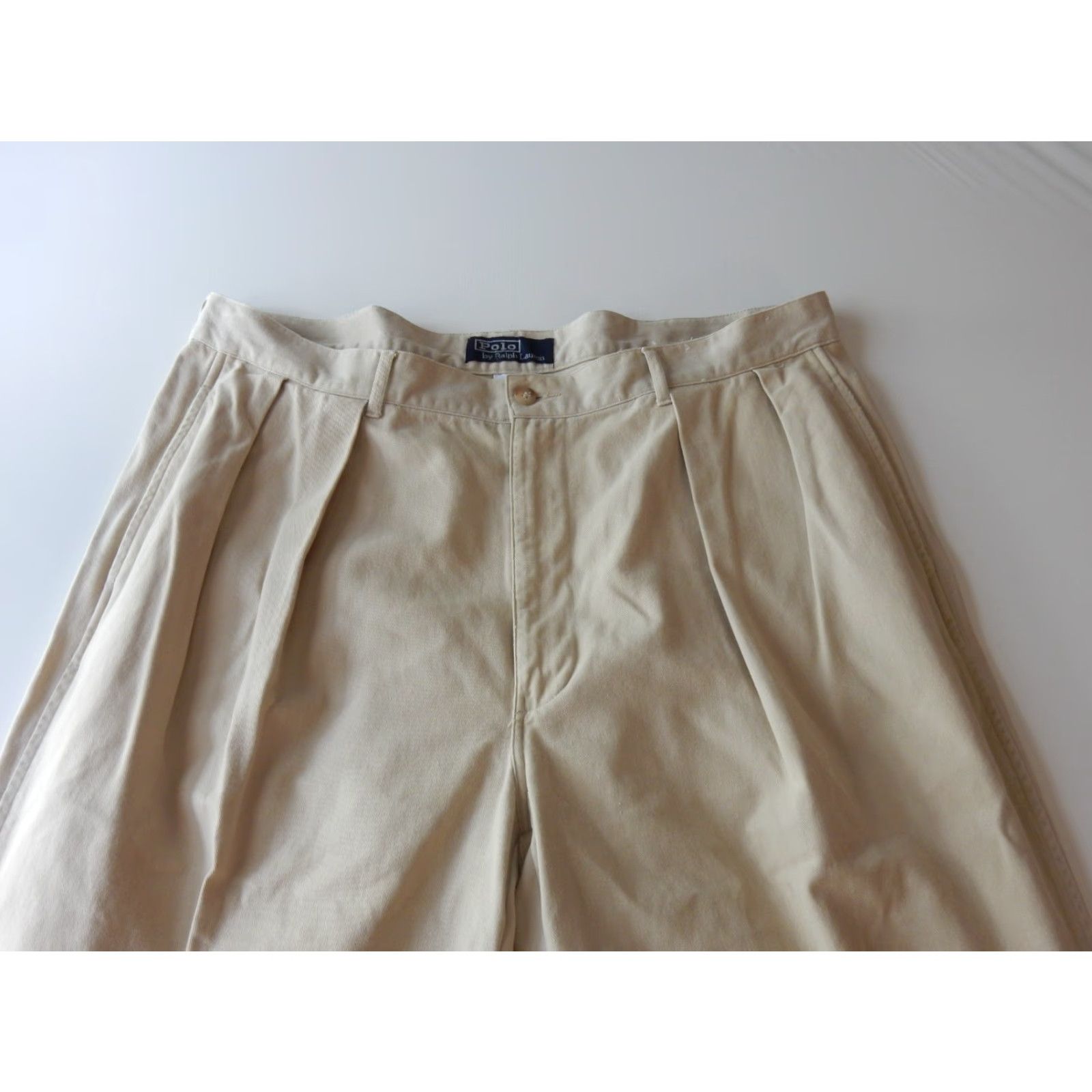 Polo Ralph Lauren VTG Polo Ralph Lauren Men's Pleated Pants Size 38x30 Khakis Beige Chino Patch Pants Mens Wide Leg Pleated Front Style 90s Size US M / EU 48-50 / 2 - 4 Thumbnail