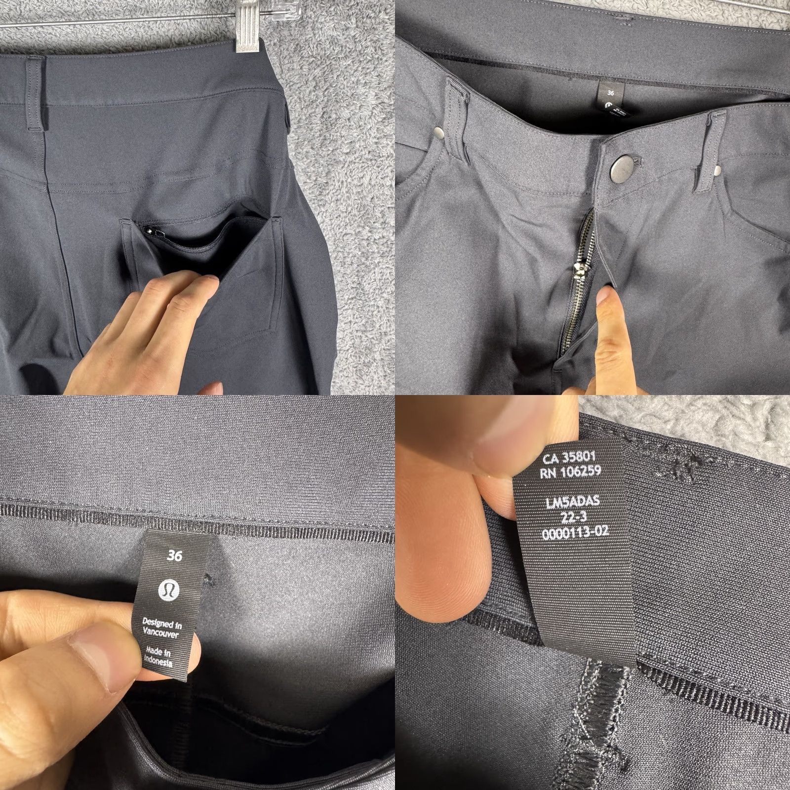 Lululemon Lululemon Pants Men 36x33 Warpstreme Classic 5 Pocket LM5ADAS Obsidian Gray Stretch Size US 36 / EU 52 - 8 Thumbnail