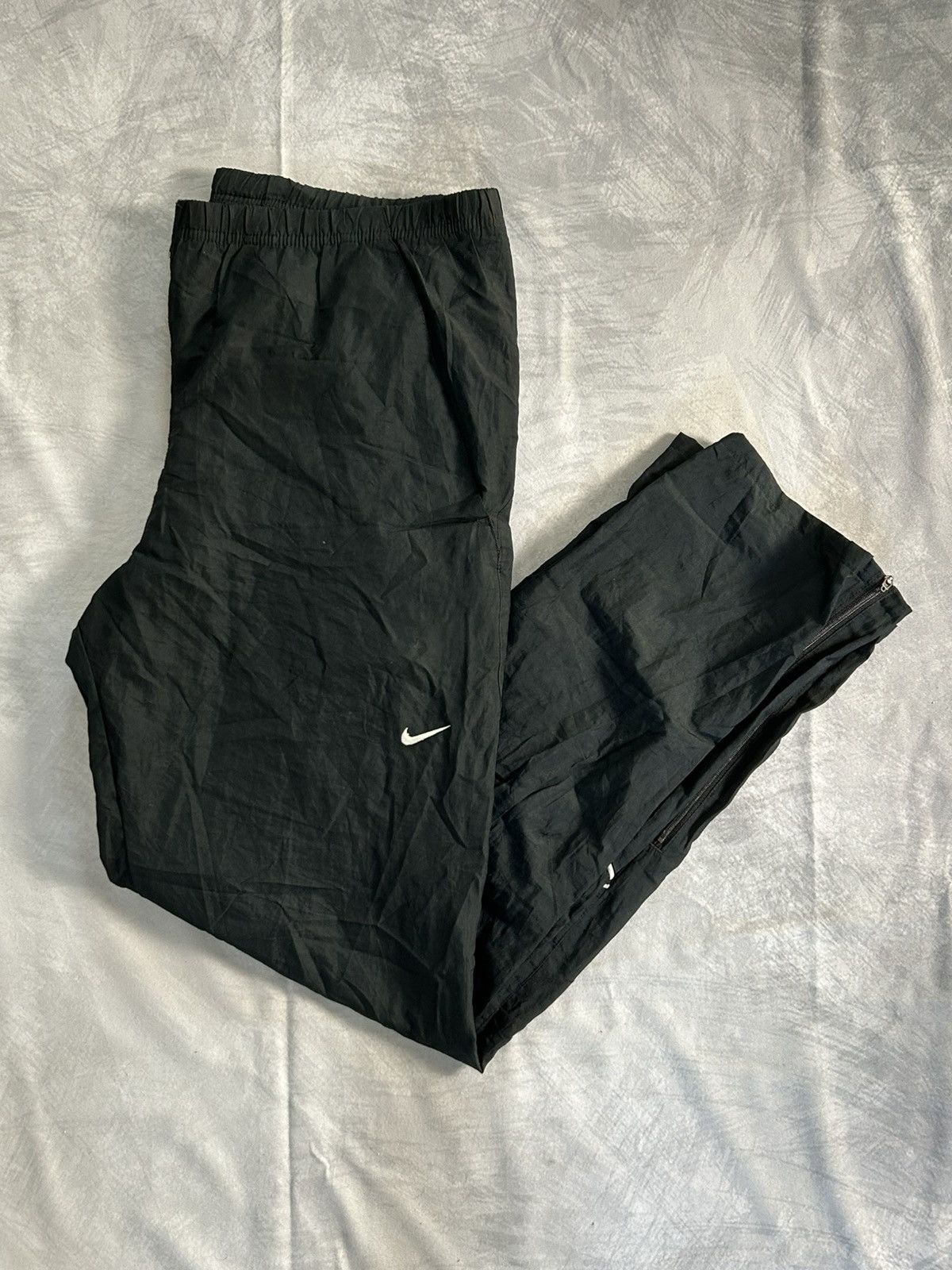 Nike Nike Vintage Black Trackpants-Reflective Zip Cuffs Y2K 90s Size US 34 / EU 50 - 6 Thumbnail