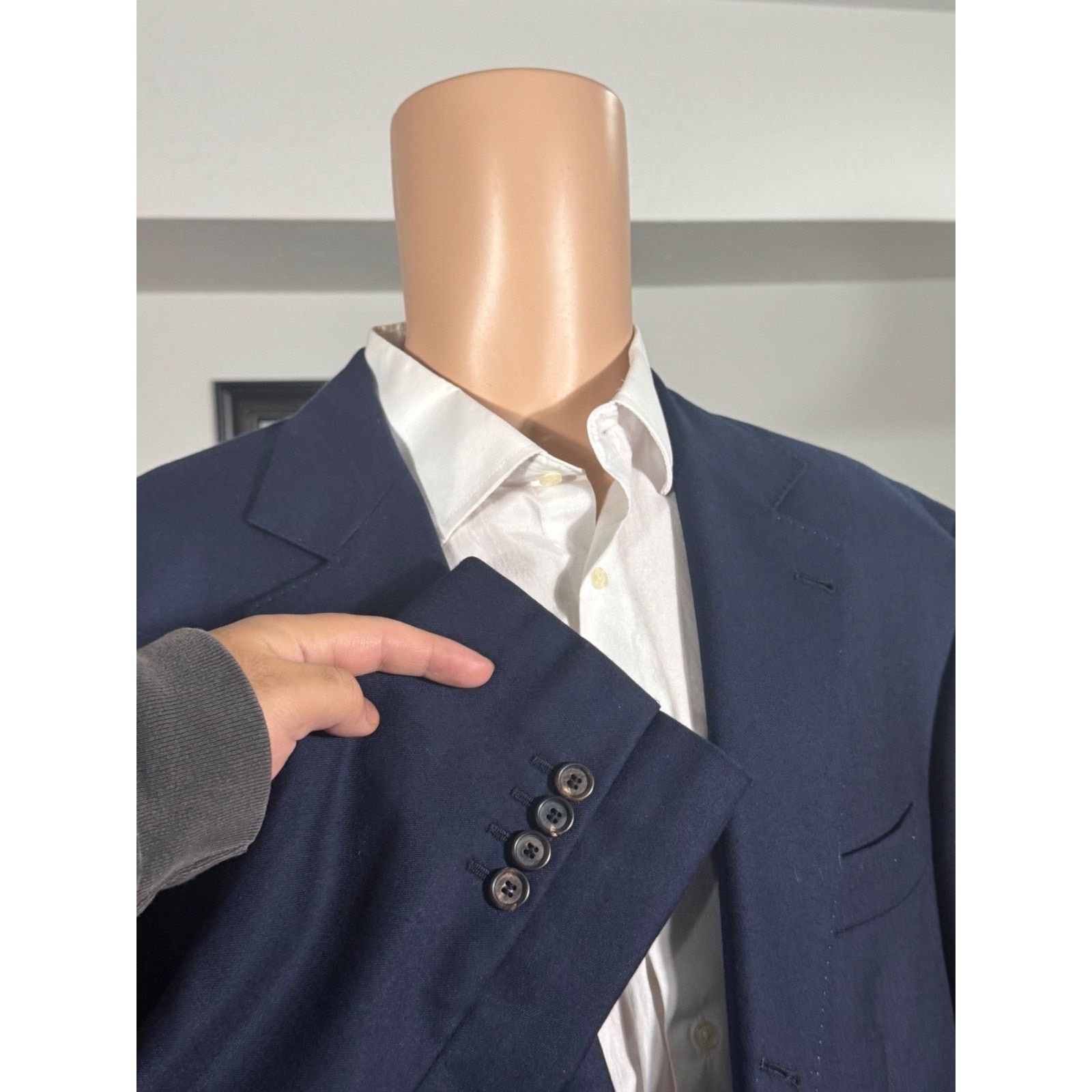Brunello Cucinelli Brunello Cucinelli Navy 100% Cashmere Blazer Jacket 48 Tweed Size 48R - 8 Thumbnail