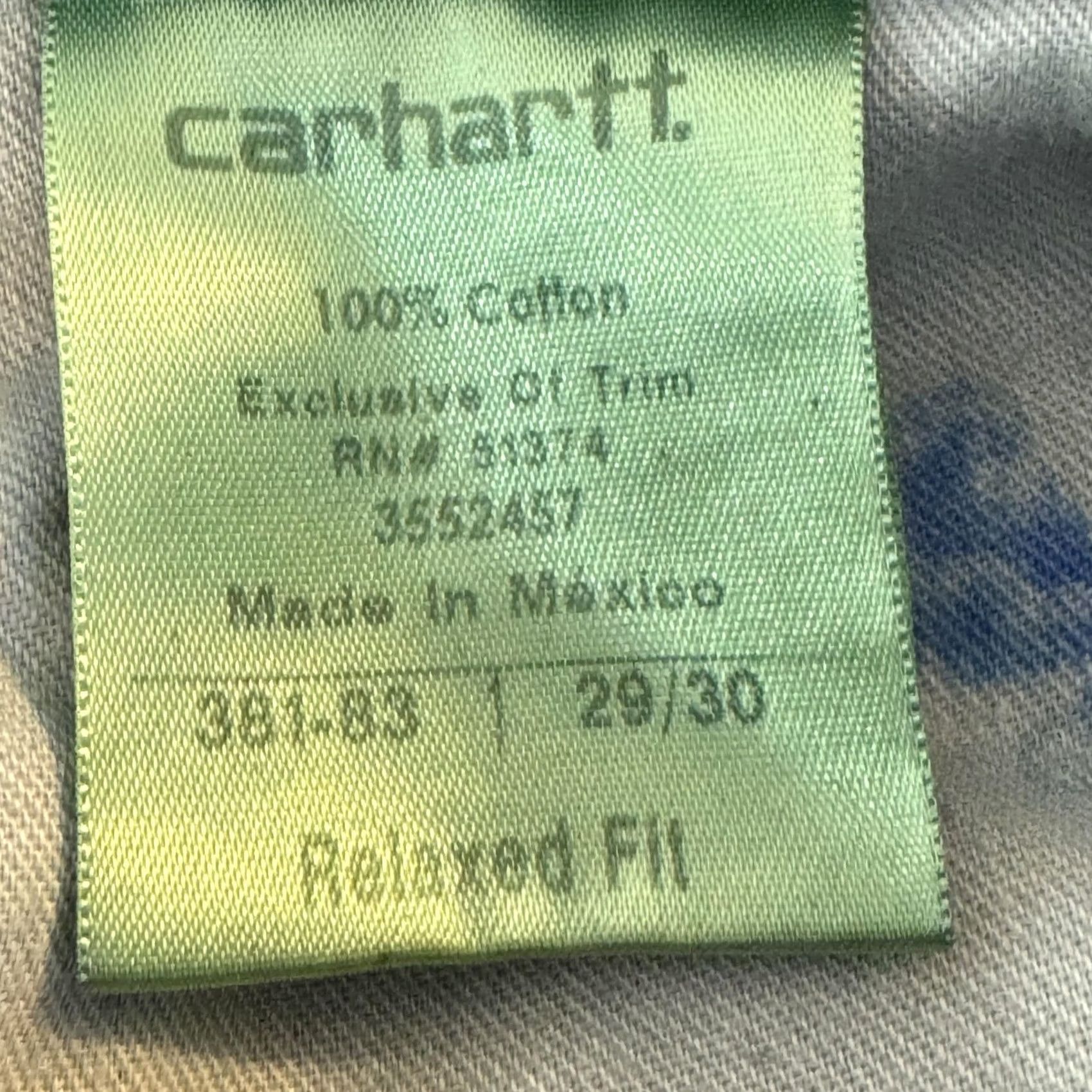 Carhartt VINTAGE Carhartt Jeans Mens 29x30 Blue Relaxed Fit Straight Leg Workwear Denim Zip Fly Size US 29 - 7 Thumbnail