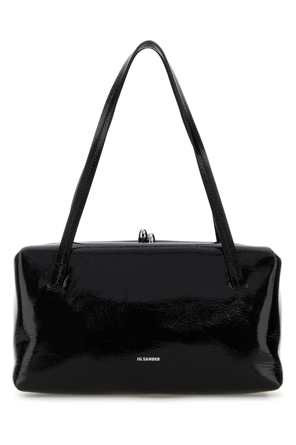 Black Leather Goji Pillow Handbag