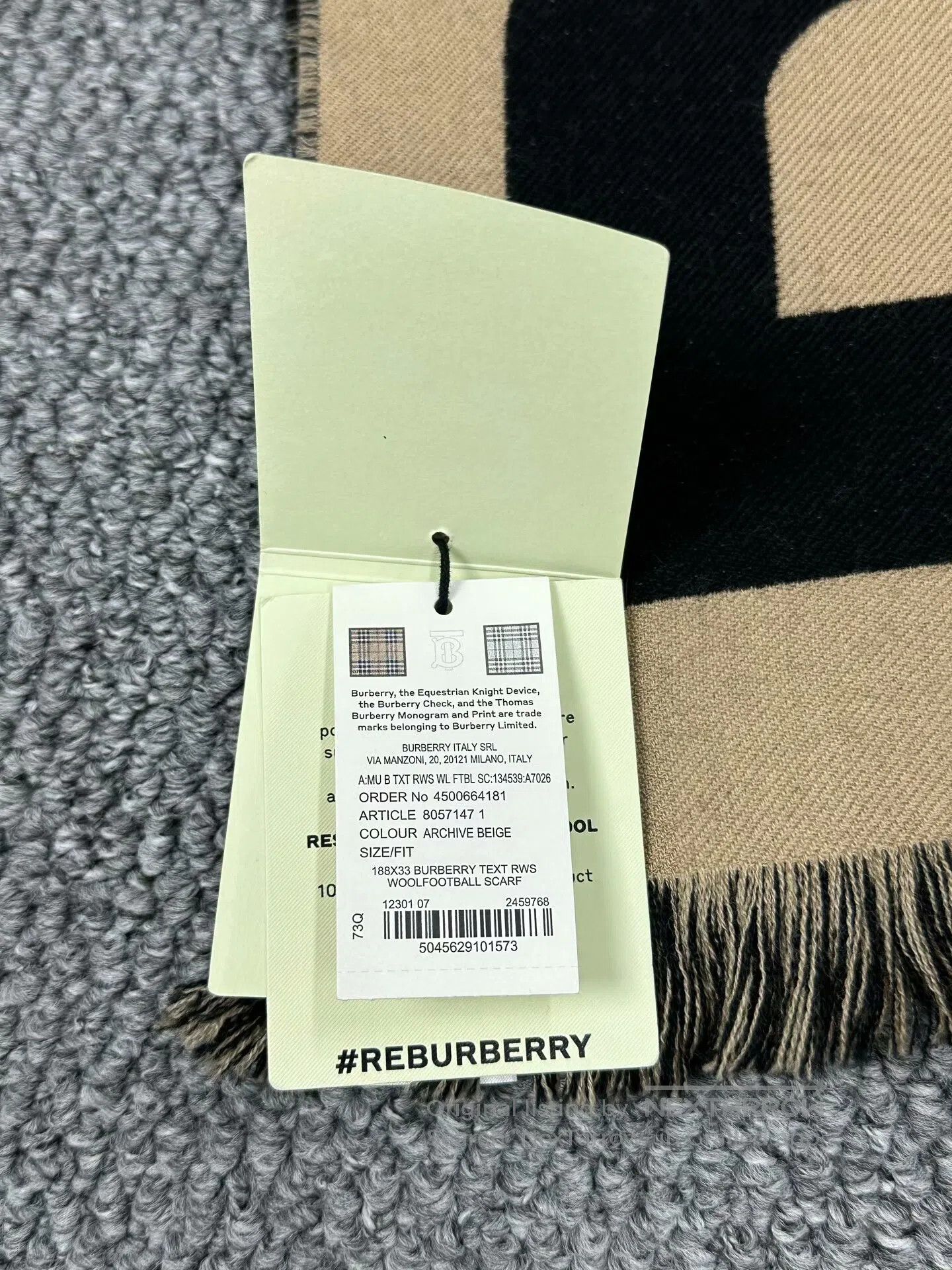 Burberry Burberry Classic beige double-sided logo cashmere scarf| Size ONE SIZE - 3 Thumbnail