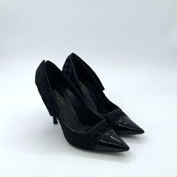 Louis Vuitton Louis Vuitton Black Leather High Heeled Sandals -2508 Size US 6 / IT 36 - 7 Thumbnail