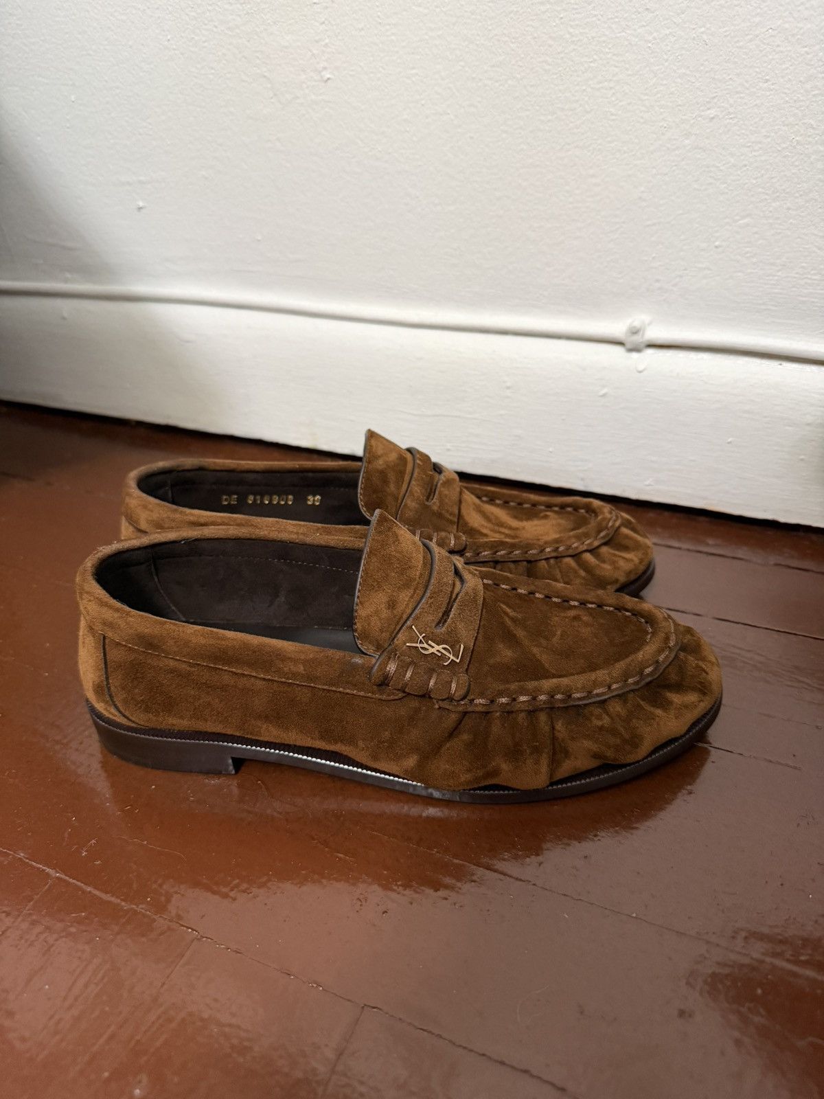 Yves Saint Laurent YSL BROWN SUEDE LOAFERS Size US 6 / IT 36 - 4 Thumbnail