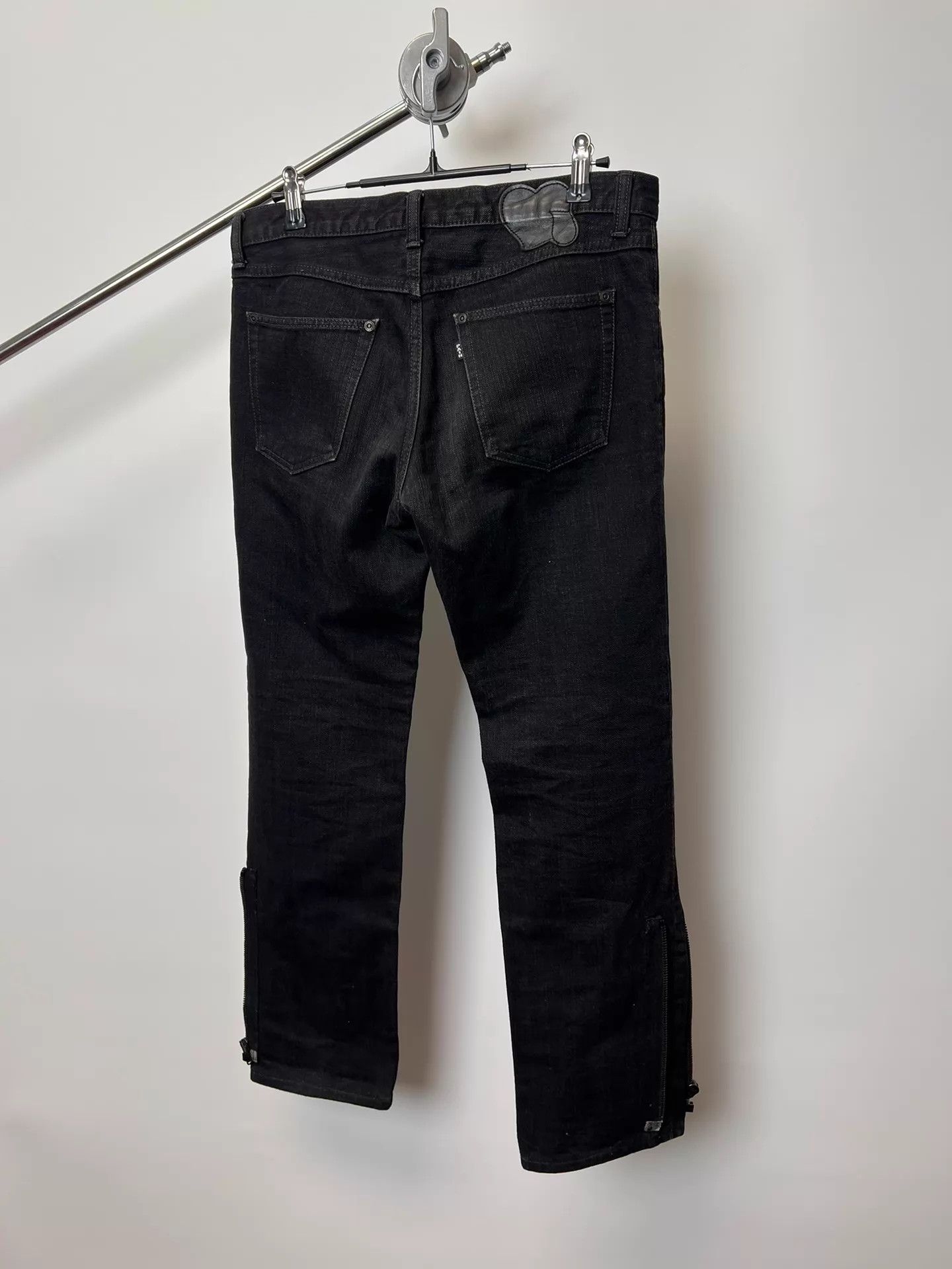Number (N)ine Number Nine Zipper Slim Black Jeans Size US 30 / EU 46 - 4 Thumbnail