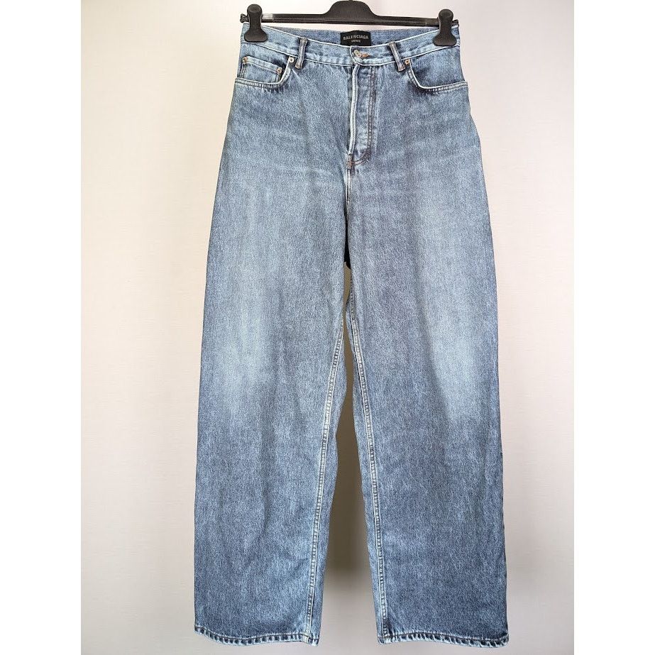 Balenciaga o1rshd1 Baggy Denim Jeans in Blue Size US 30 / EU 46 - 2 Thumbnail