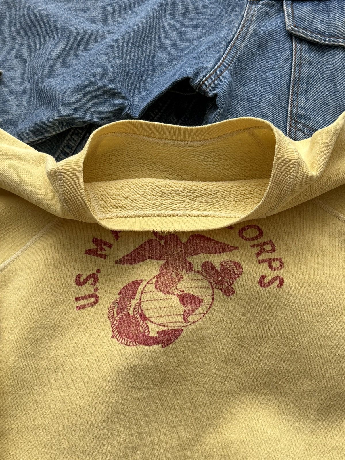 Vintage 1950s Vintage US Marine Corps Stenciled Raglan Sweatshirt Size US S / EU 44-46 / 1 - 3 Thumbnail