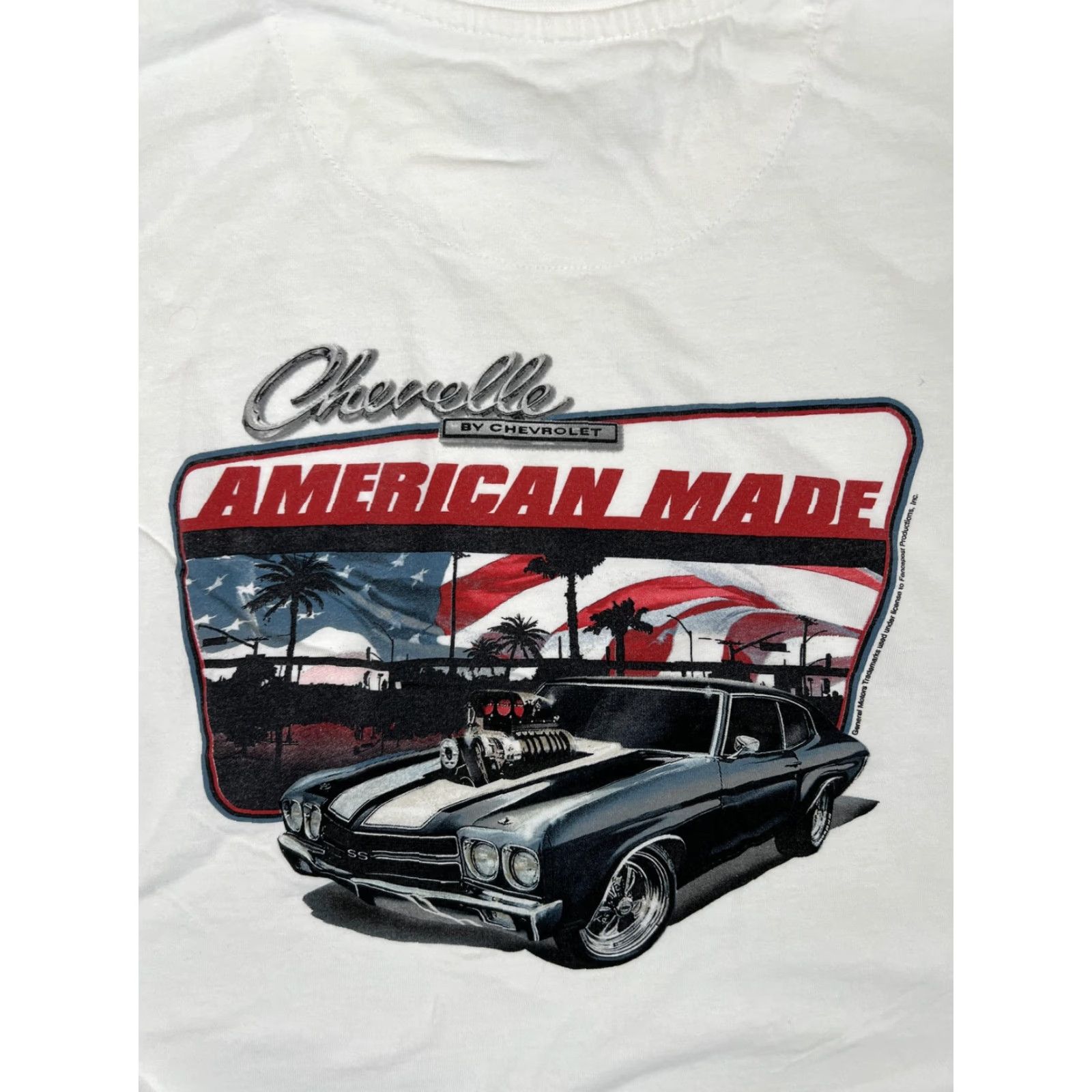 Etro Chevelle American Made T-Shirt Mens XL White Muscle Car USA Flag Chevrolet Retro Shirt Size US XL / EU 56 / 4 - 7 Thumbnail