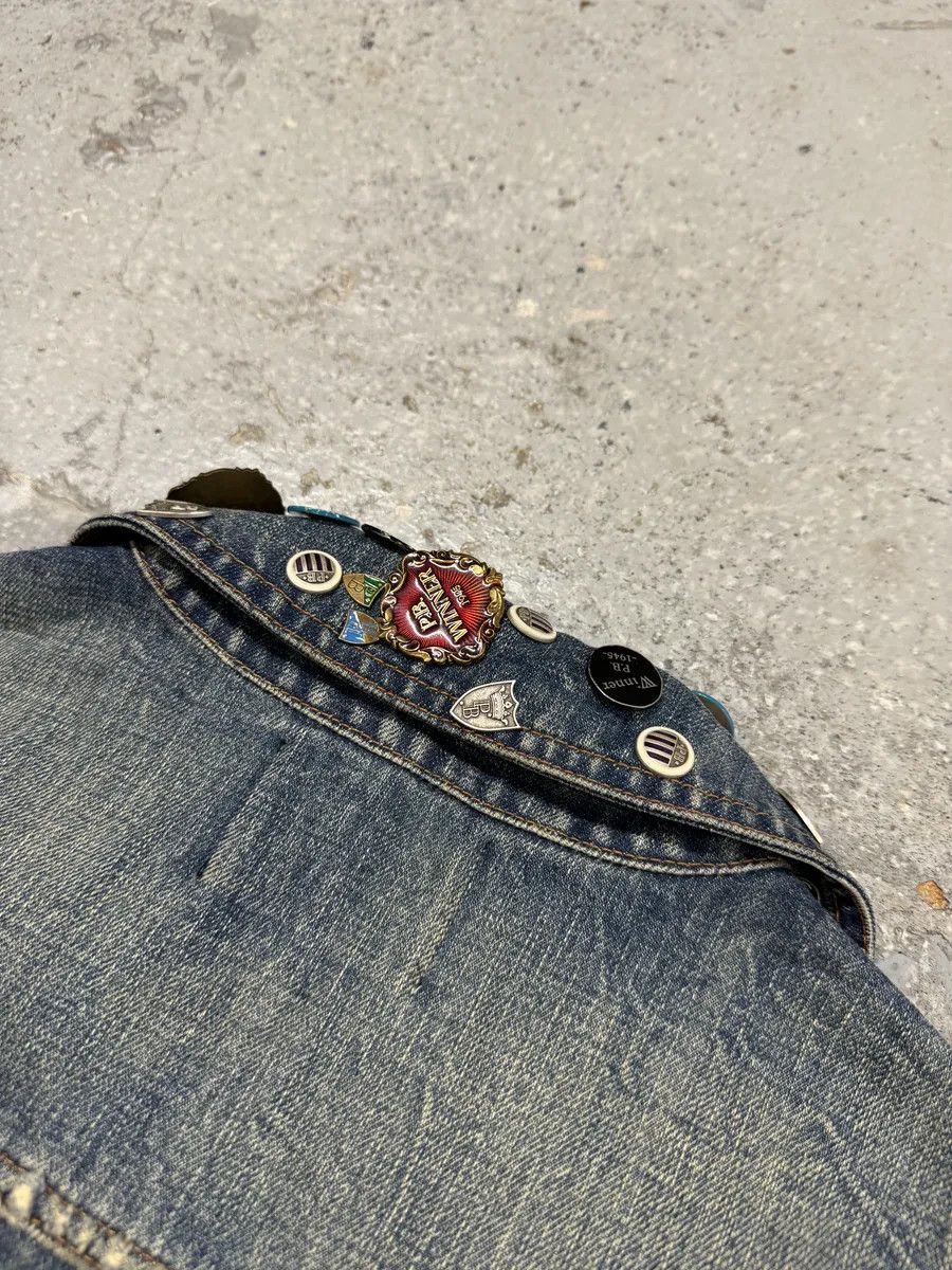 Pierre Balmain SS2012 Pierre Balmain Winner Pins Faded Denim Jacket Size US M / EU 48-50 / 2 - 10 Thumbnail