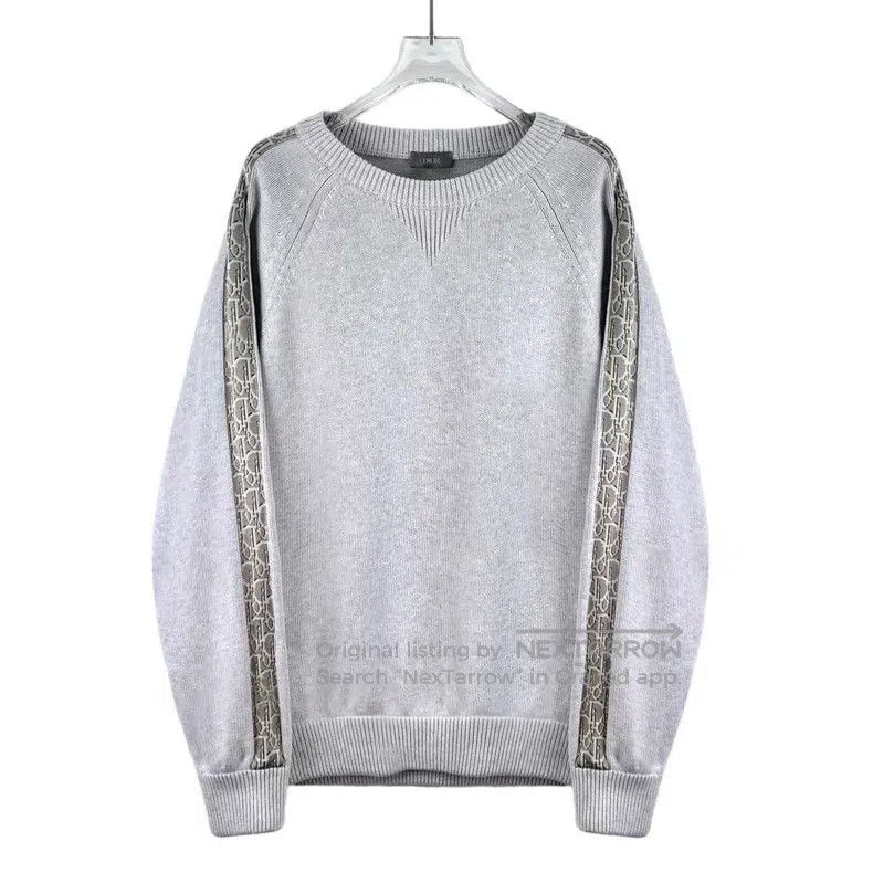 Dior Dior Gray logo old flower stitching cotton round-neck long Size US L / EU 52-54 / 3 - 1 Thumbnail