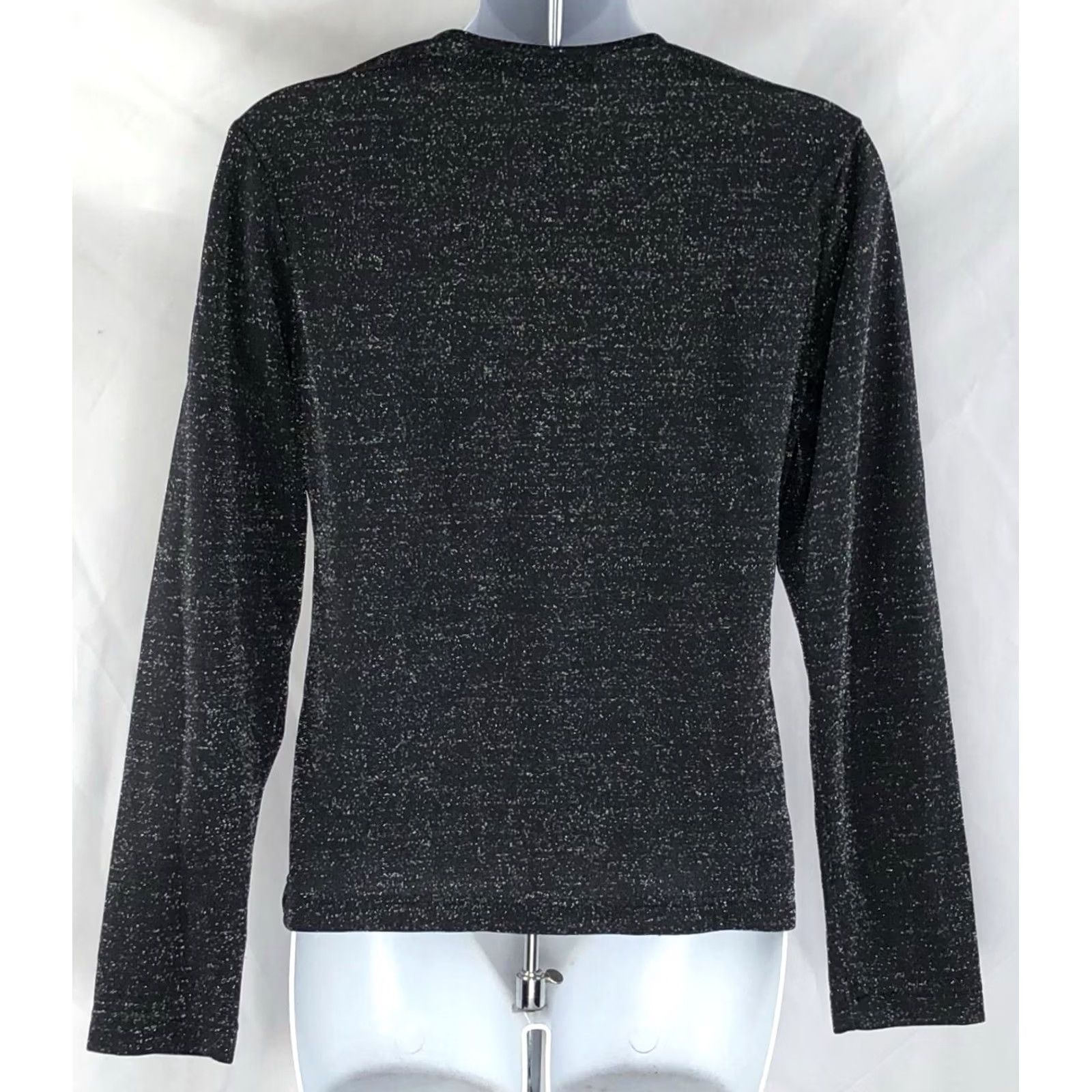 Vintage VINTAGE MKM Cardigan Top S Black Glitter Y2K Glam Punk Gothic 3 Button Knit Long Sleeve V-Neck Womens Sweater Size S / US 4 / IT 40 - 3 Thumbnail