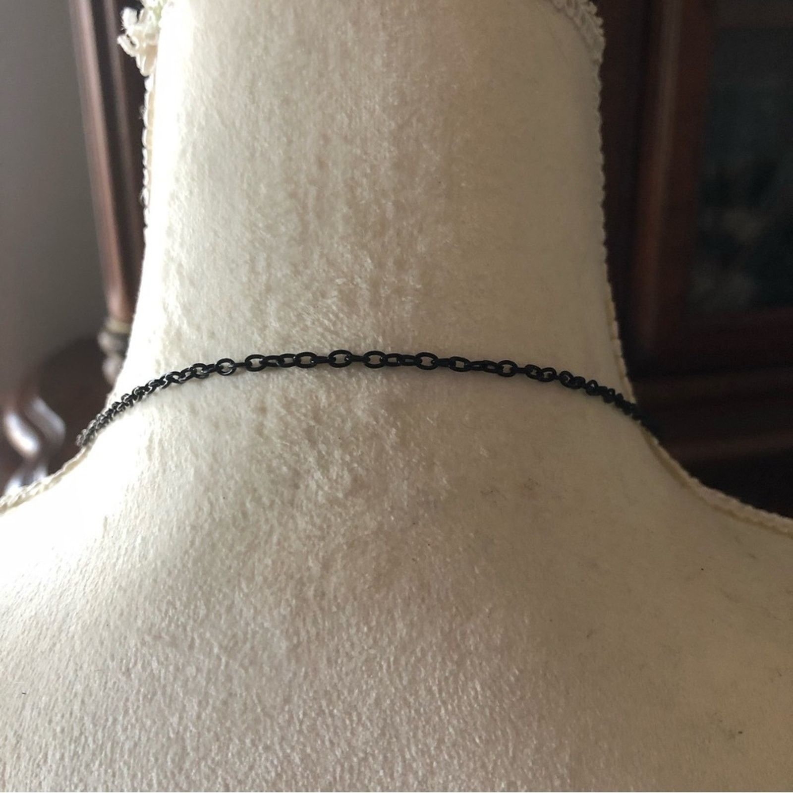 Jewelry Dark teal green wood bead gunmetal chain necklace Size ONE SIZE - 6 Thumbnail