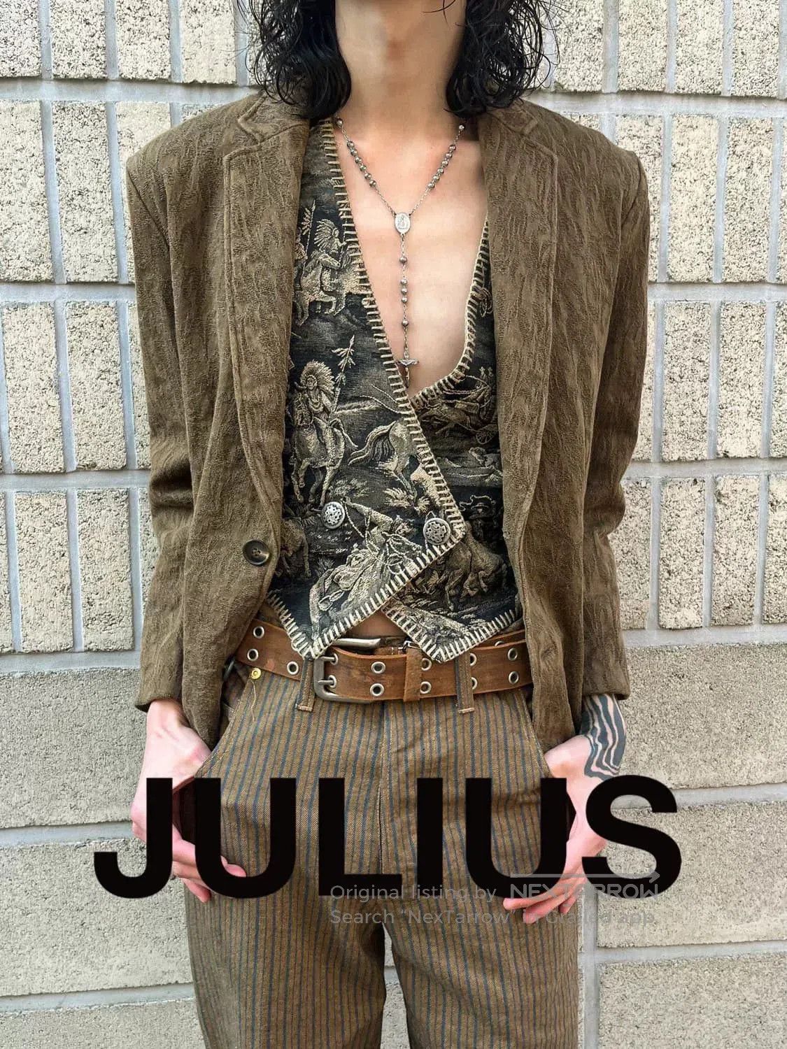 Julius Gray Vintage Fabric Suit Jacket. Size US M / EU 48-50 / 2 - 9 Thumbnail