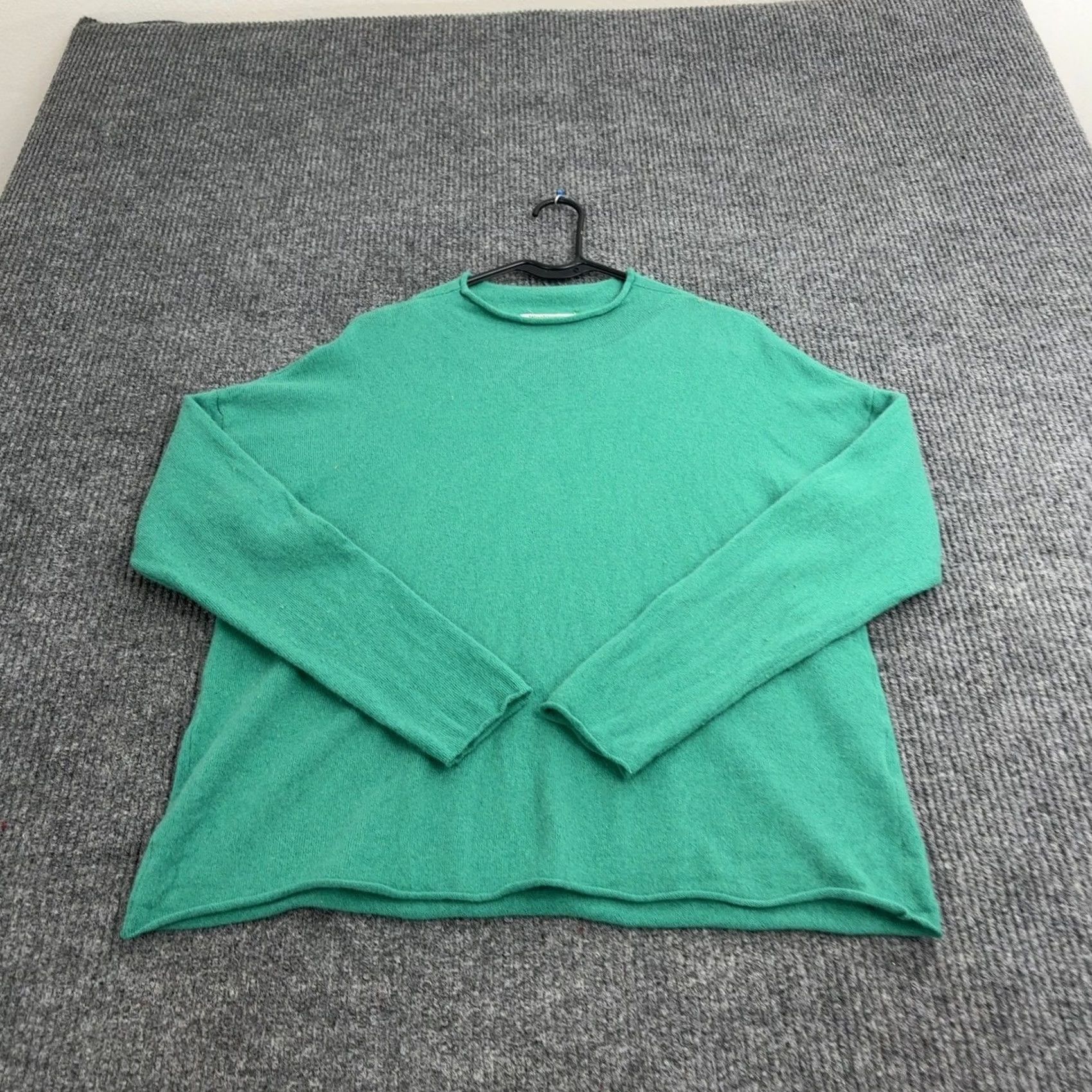 Vintage WoolOvers Sweater Womens L Green Merino Wool Cashmere Crew Neck Knit Minimalist Size L / US 10 / IT 46 - 2 Thumbnail