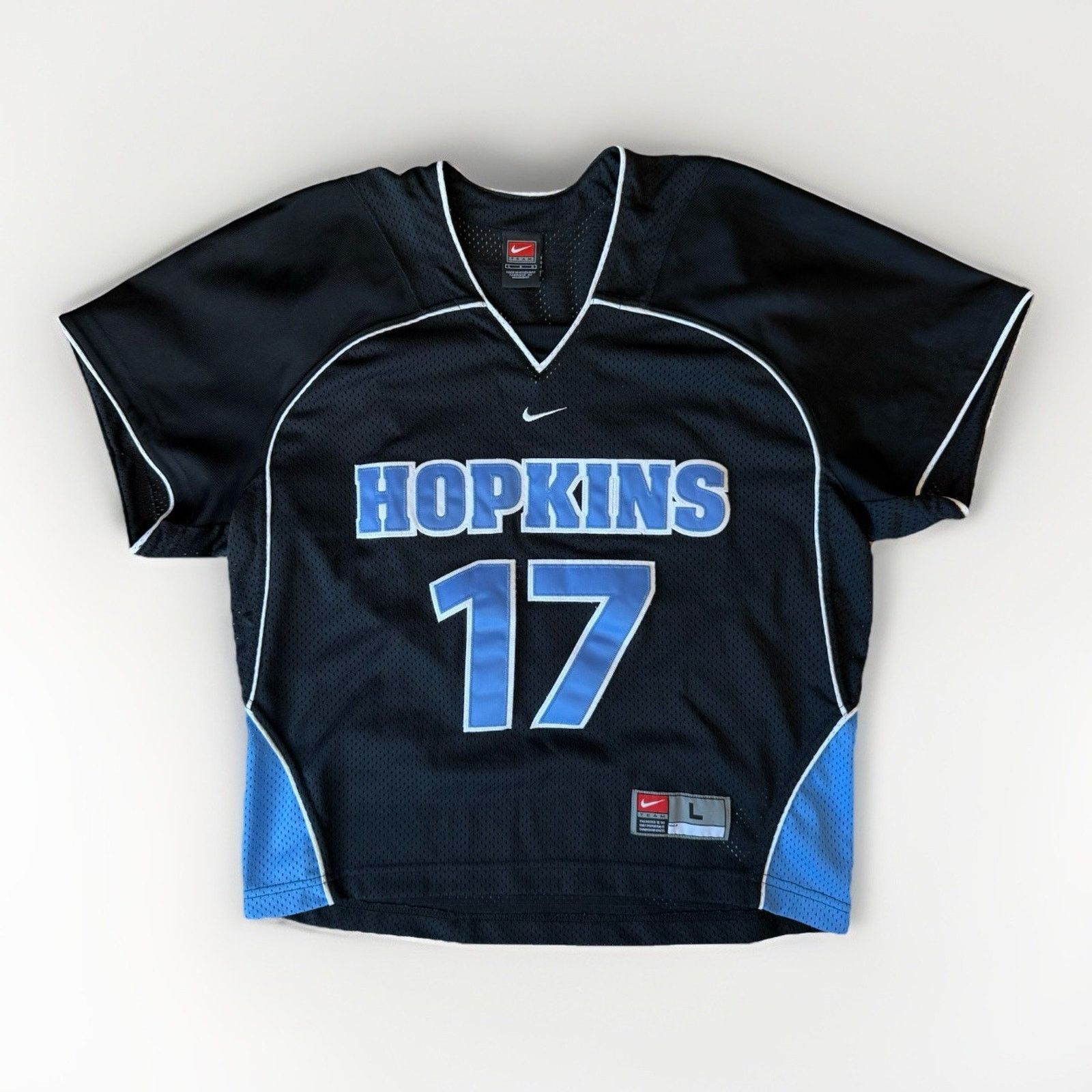 Nike × Vintage Vintage John Hopkins Lacrosse Jersey Large Black Nike Center Size US L / EU 52-54 / 3 - 1 Thumbnail